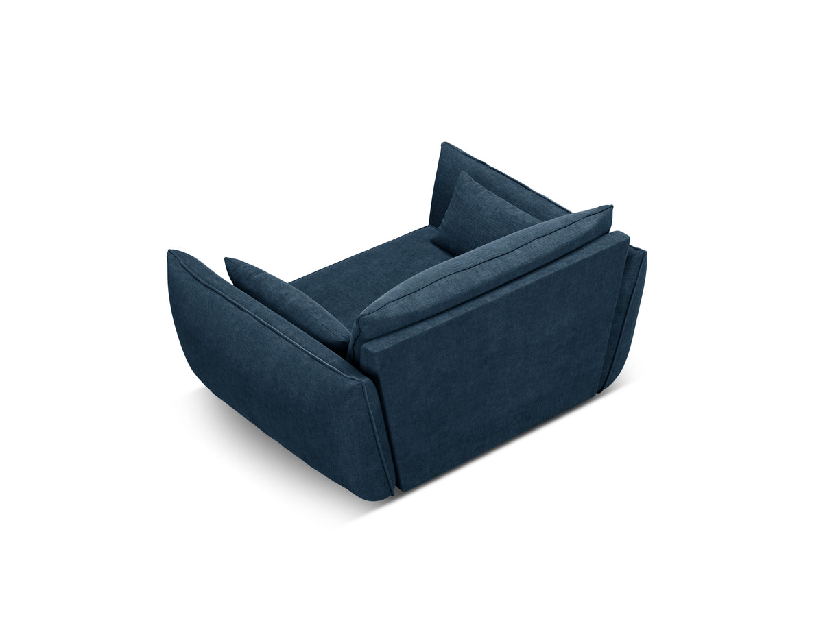 Fauteuil in chenille stof VANDA koninklijk blauw