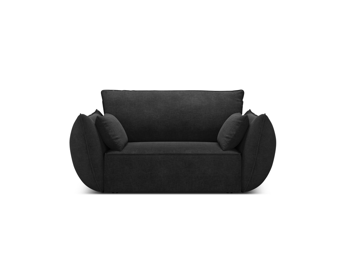 Fauteuil in chenille VANDA zwart