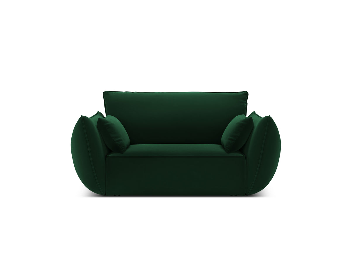 Fluwelen fauteuil VANDA in bosgroen