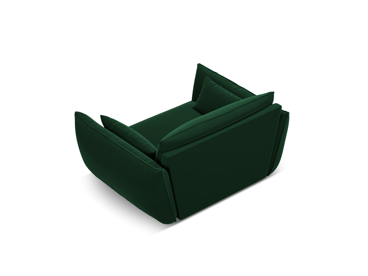 Fluwelen fauteuil VANDA in bosgroen