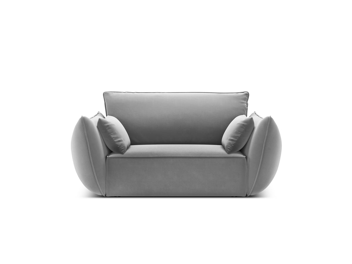 Fluwelen fauteuil VANDA grijs
