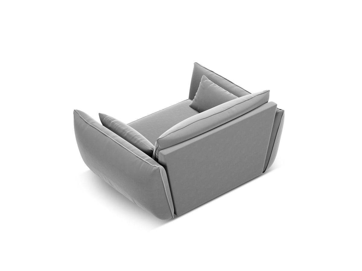 Fluwelen fauteuil VANDA grijs
