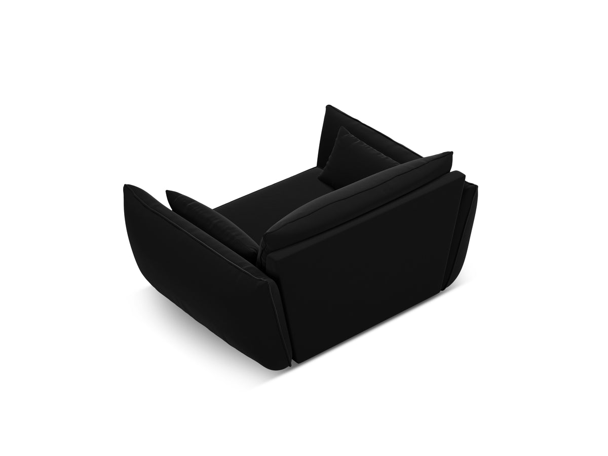 Fluwelen fauteuil VANDA zwart