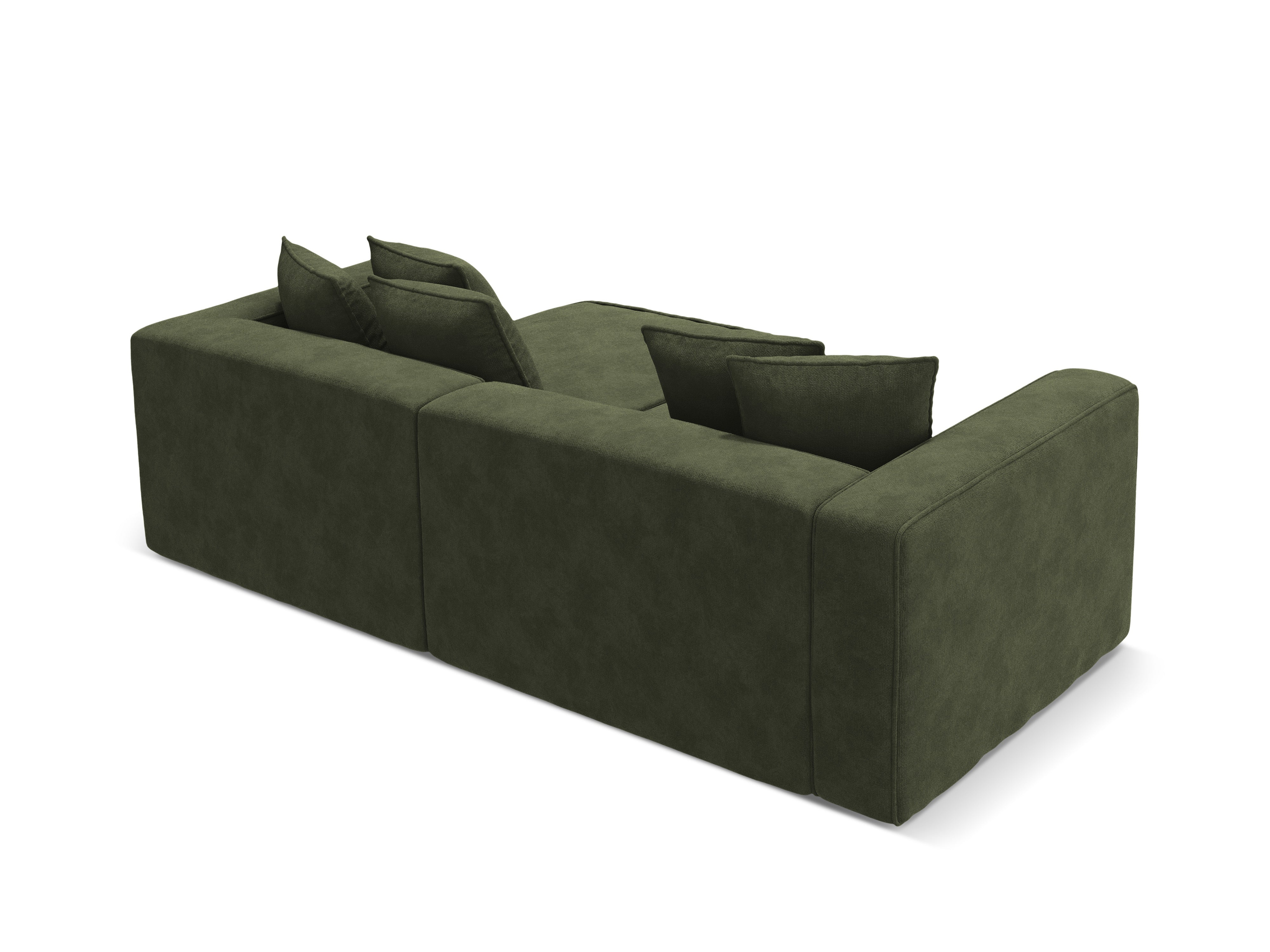 Left-facing velvet corner sofa bed RIBES green