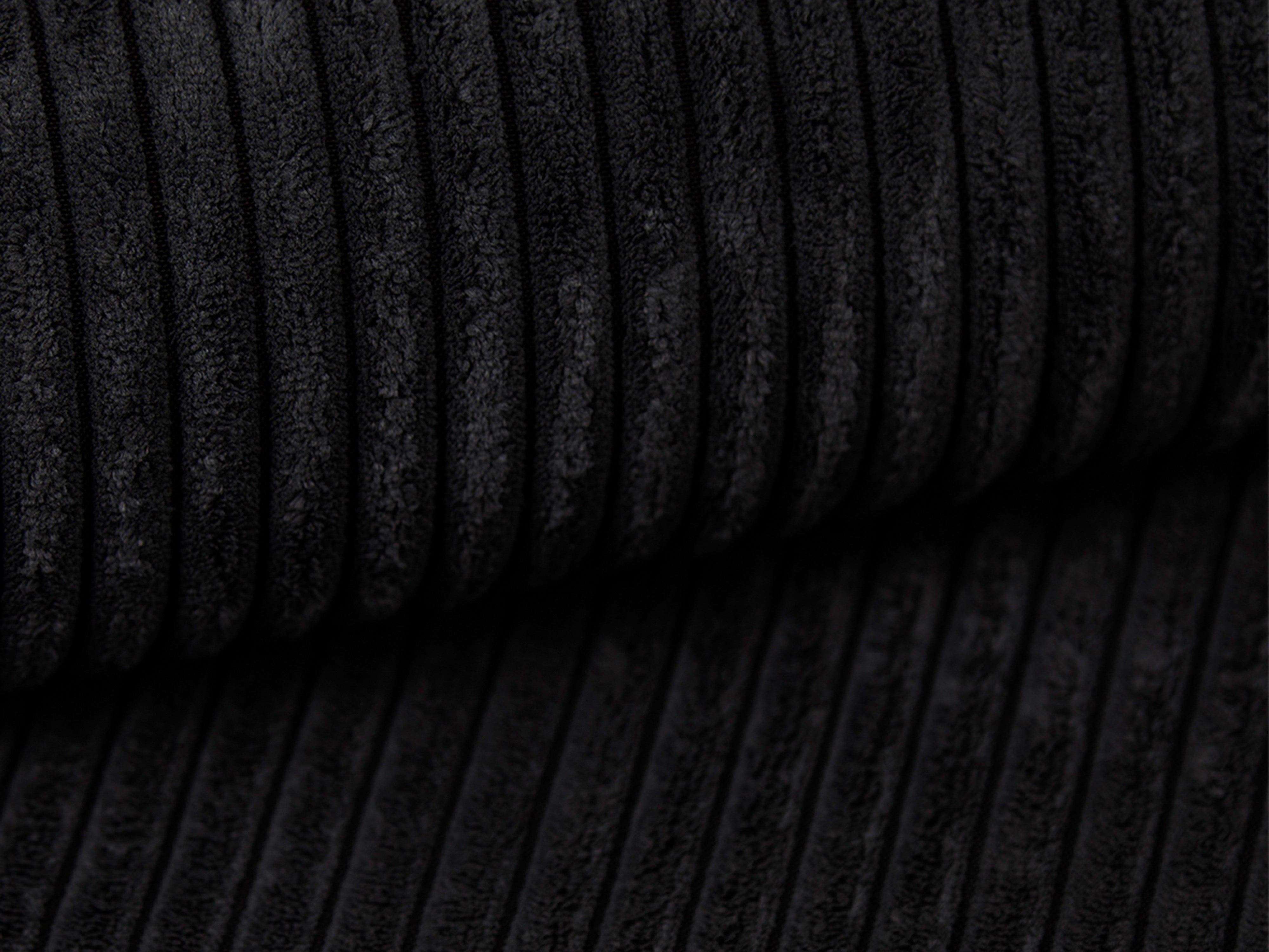 Linkerhoekbank met slaapfunctie RIBES zwart fluweel