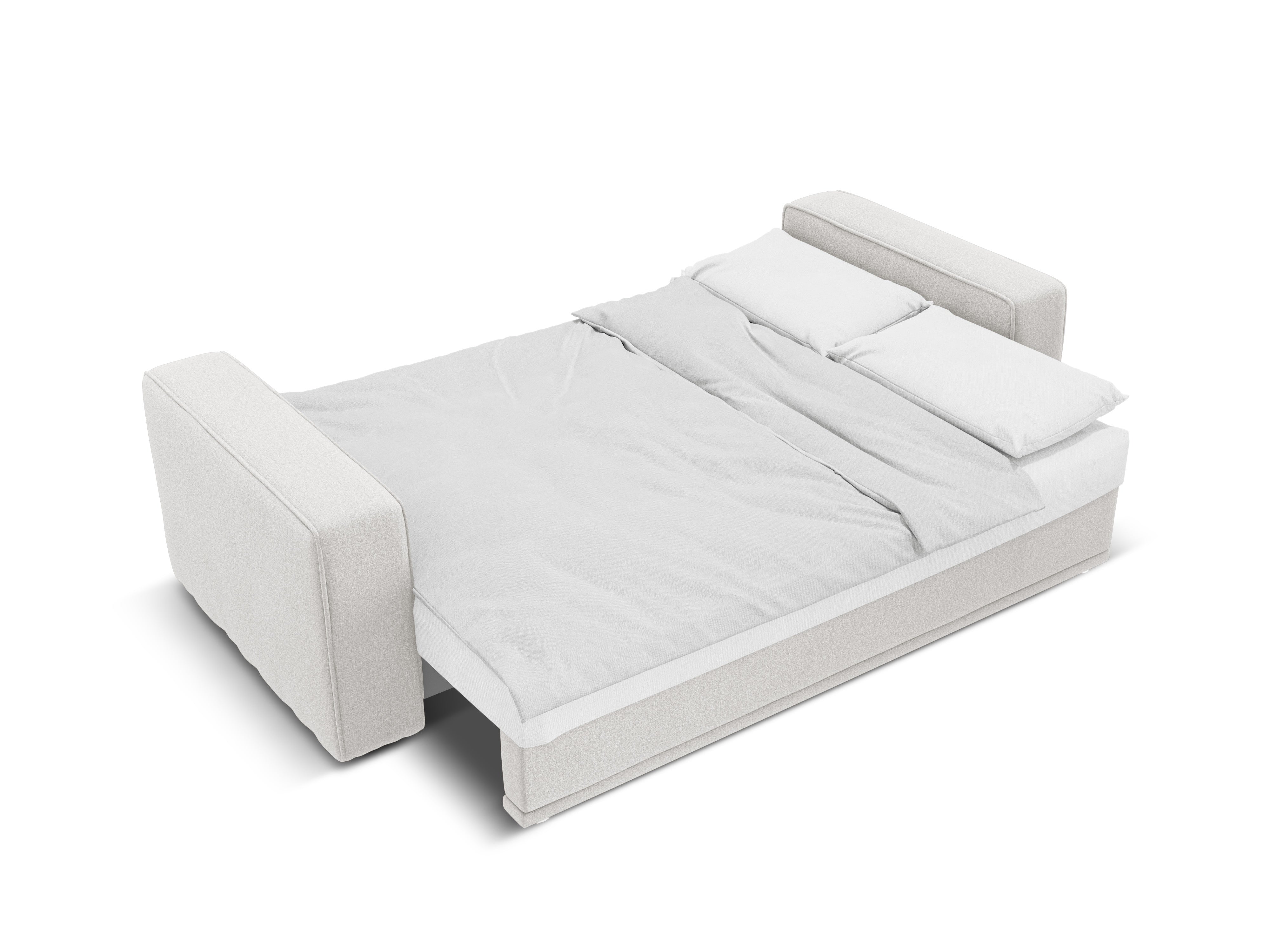 Left-sided corner sofa bed RIBES silver chenille