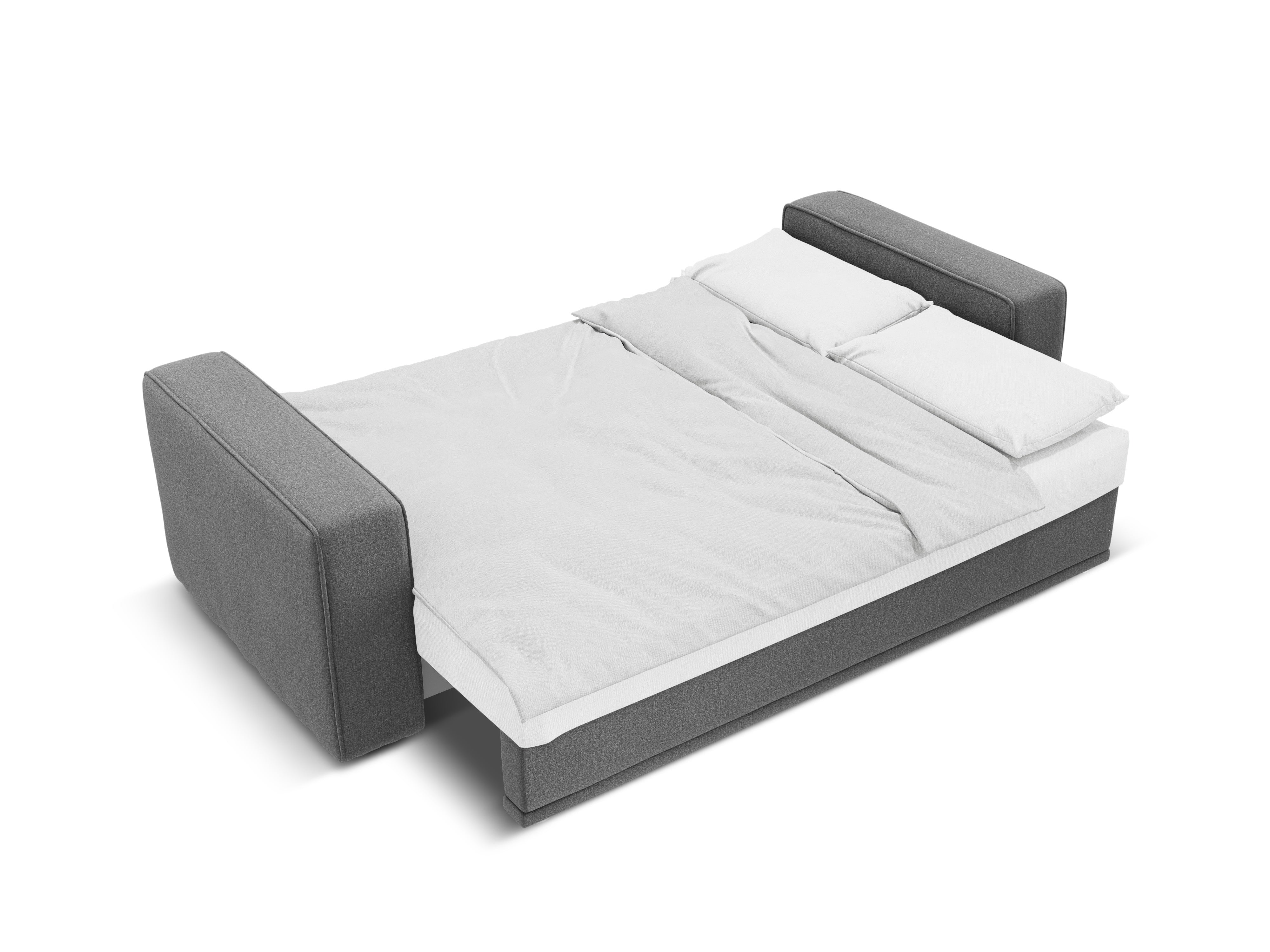 Linksseitige Schlafcouch RIBES graues Chenille
