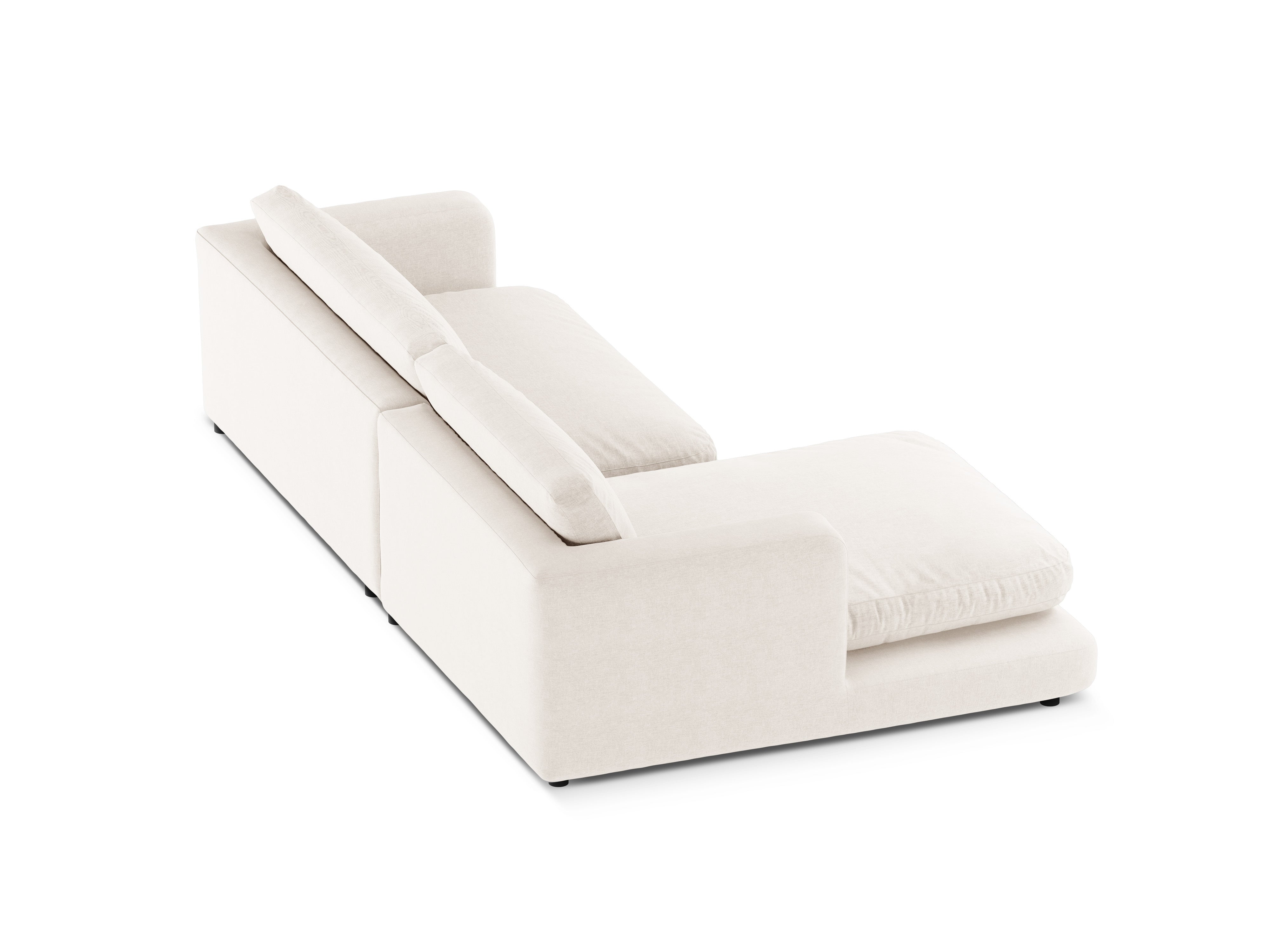 Left-sided corner sofa DAPHNE broken white chenille