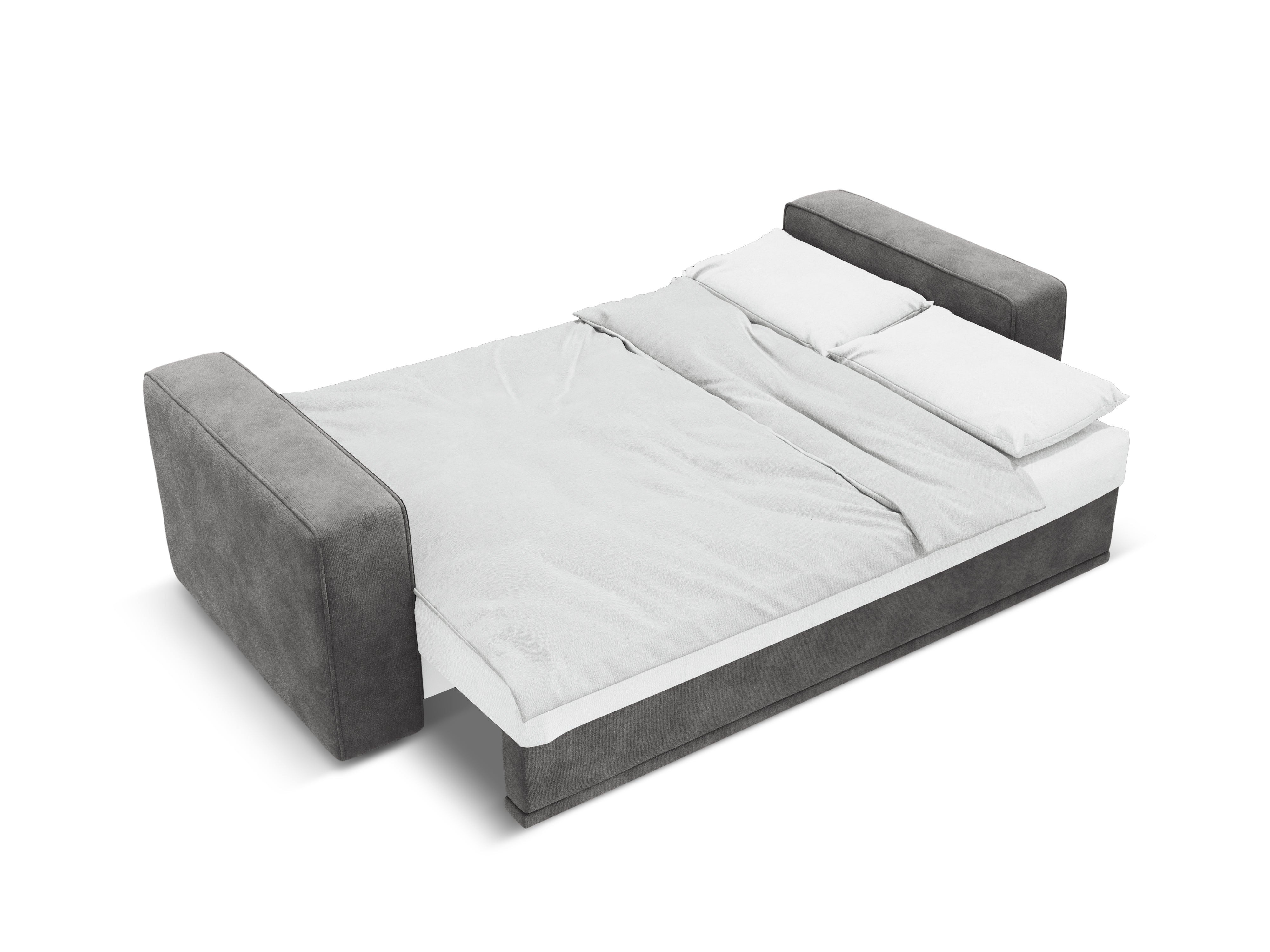 Grijze fluwelen hoekbank rechts met slaapfunctie RIBES