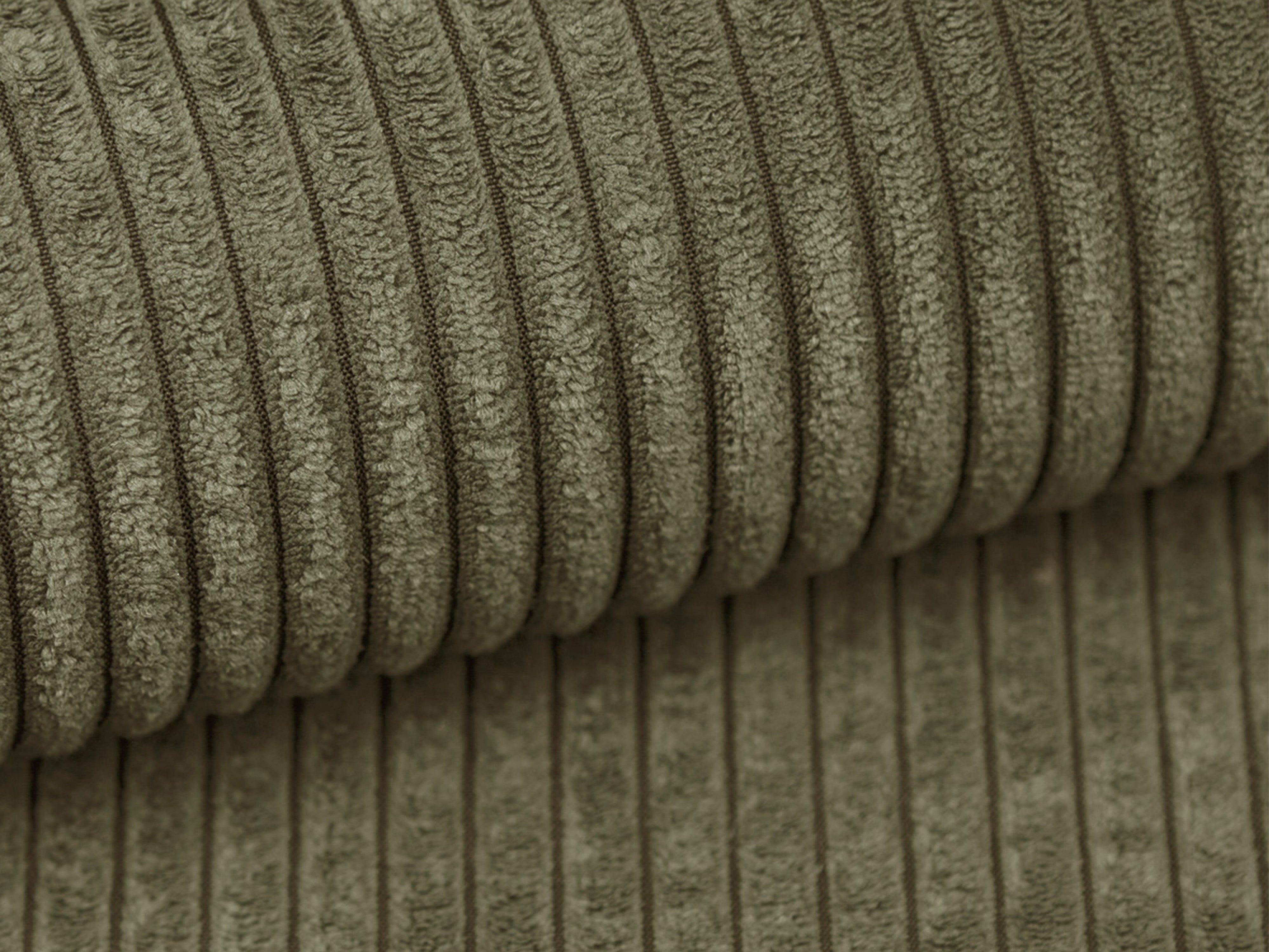 Right-sided corner sofa bed RIBES green corduroy