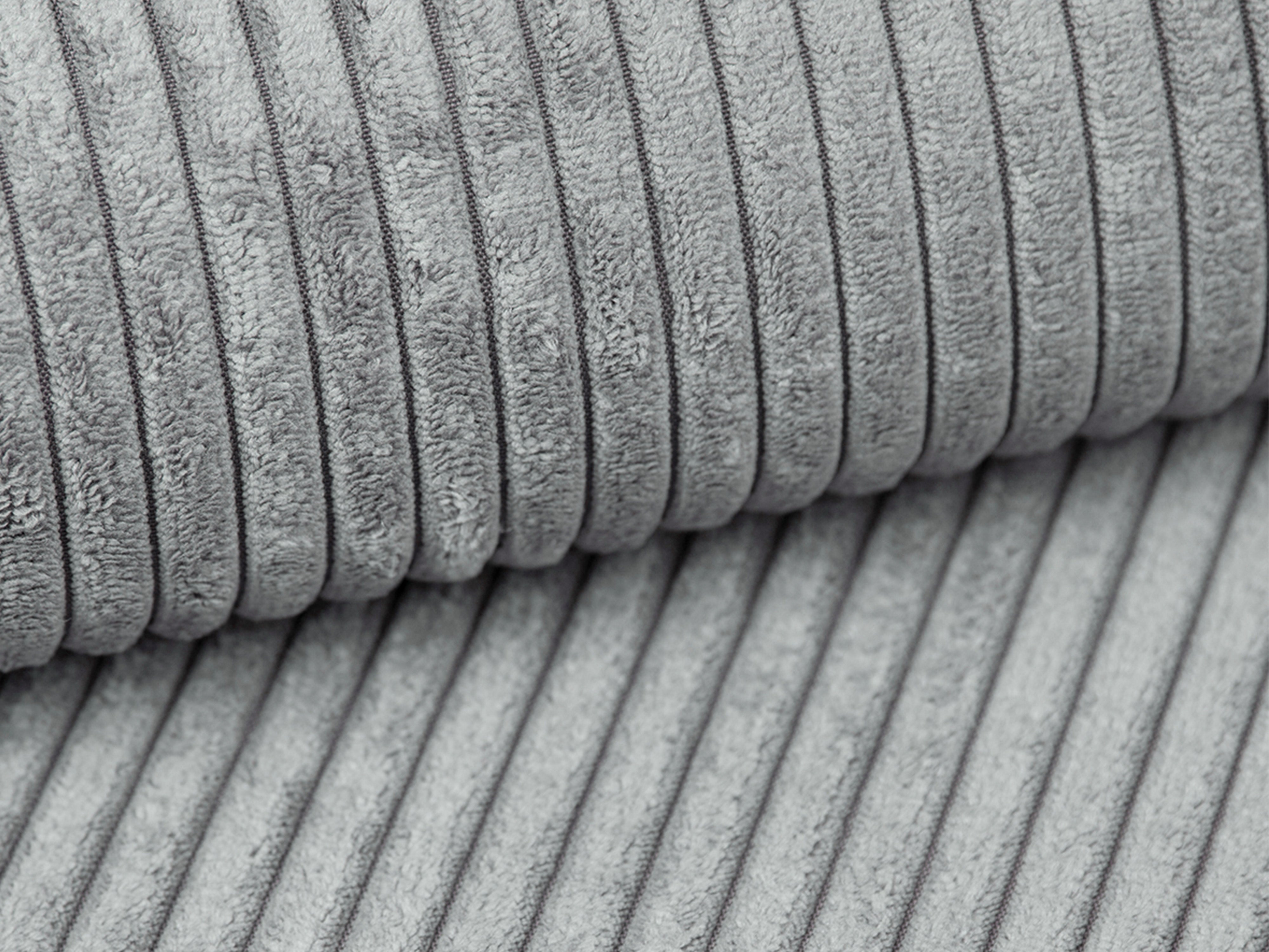 Right-sided corner sofa bed RIBES gray corduroy