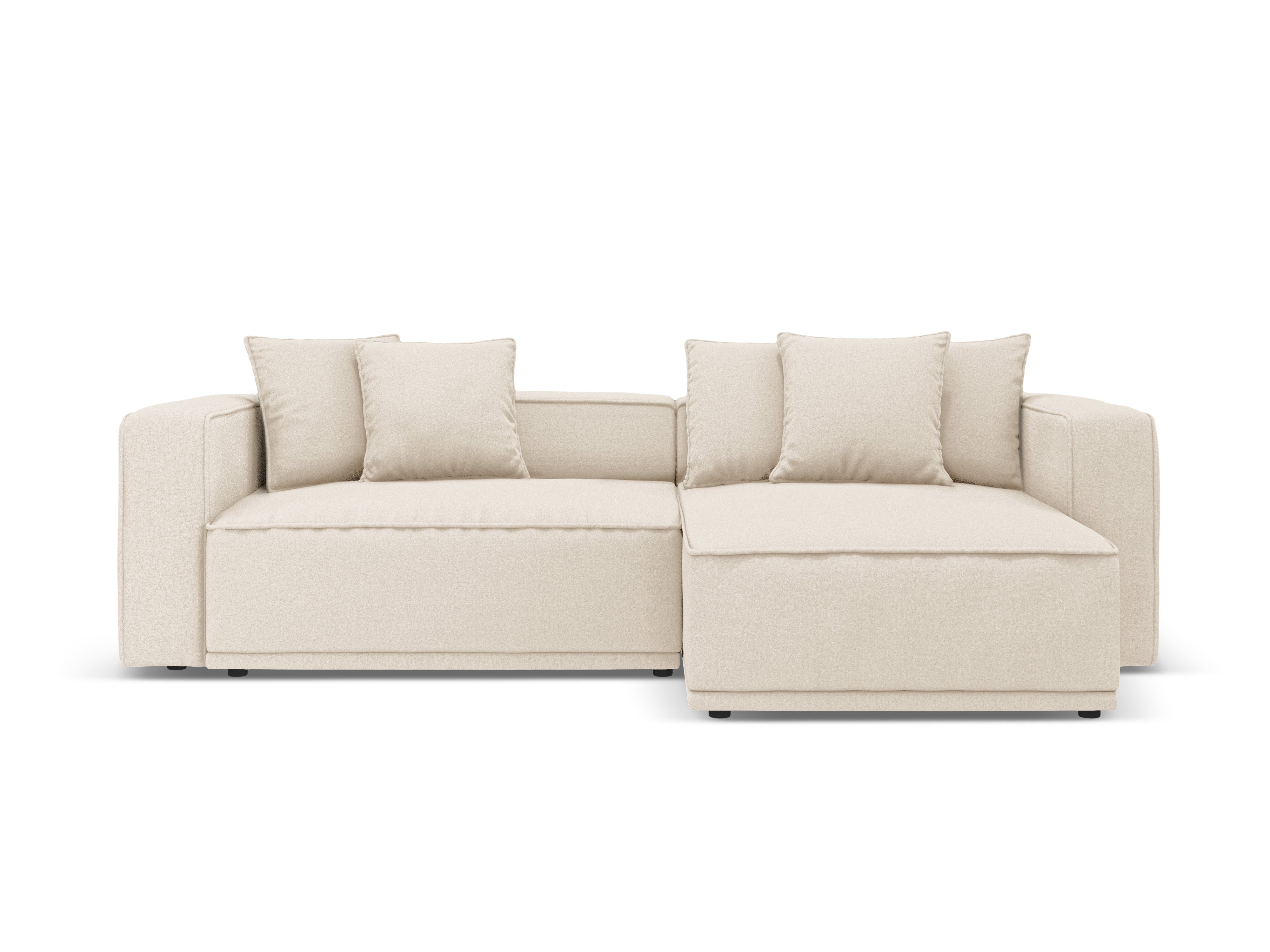 Right-hand corner sofa bed RIBES light beige chenille
