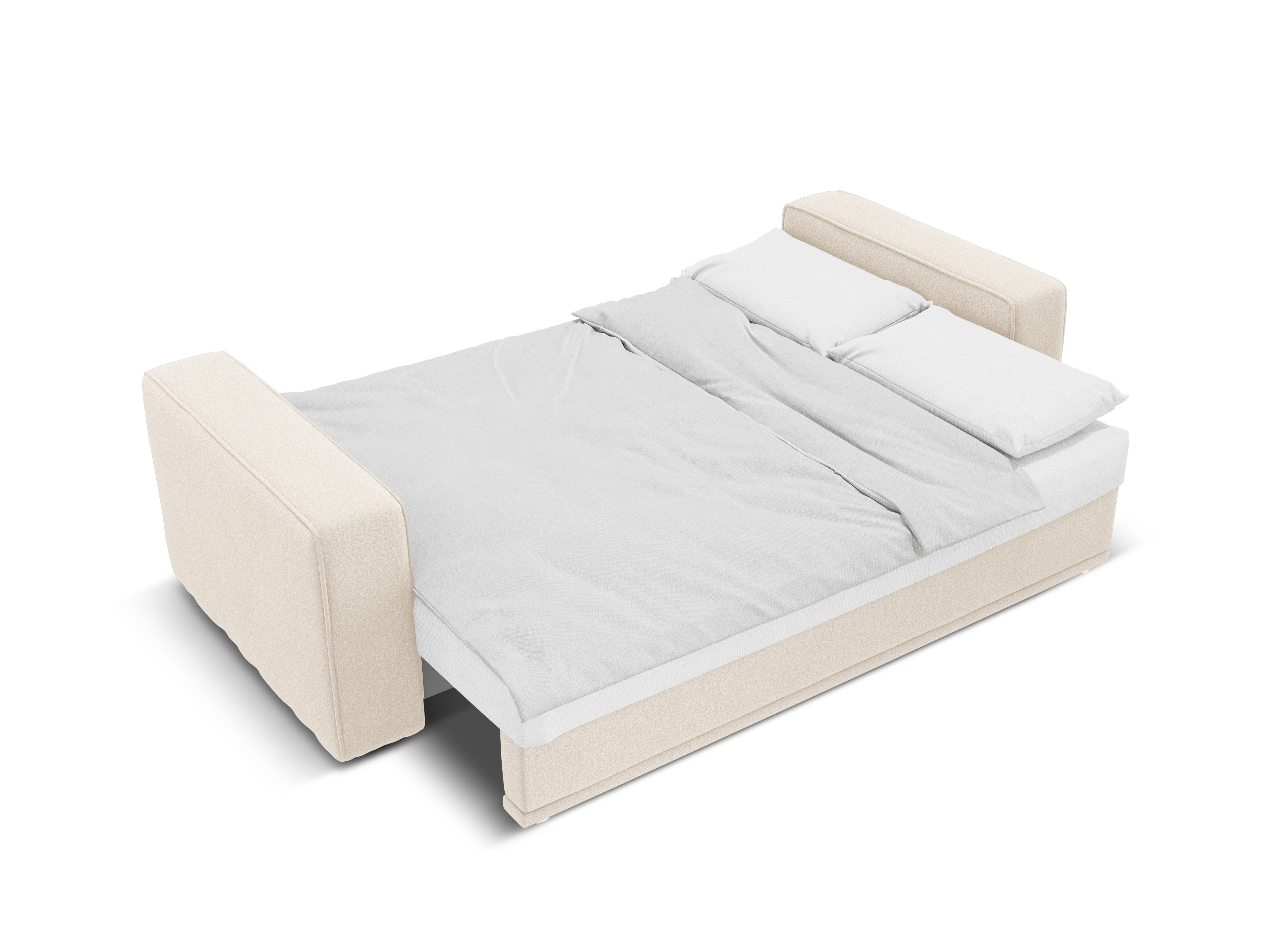 Right-hand corner sofa bed RIBES light beige chenille