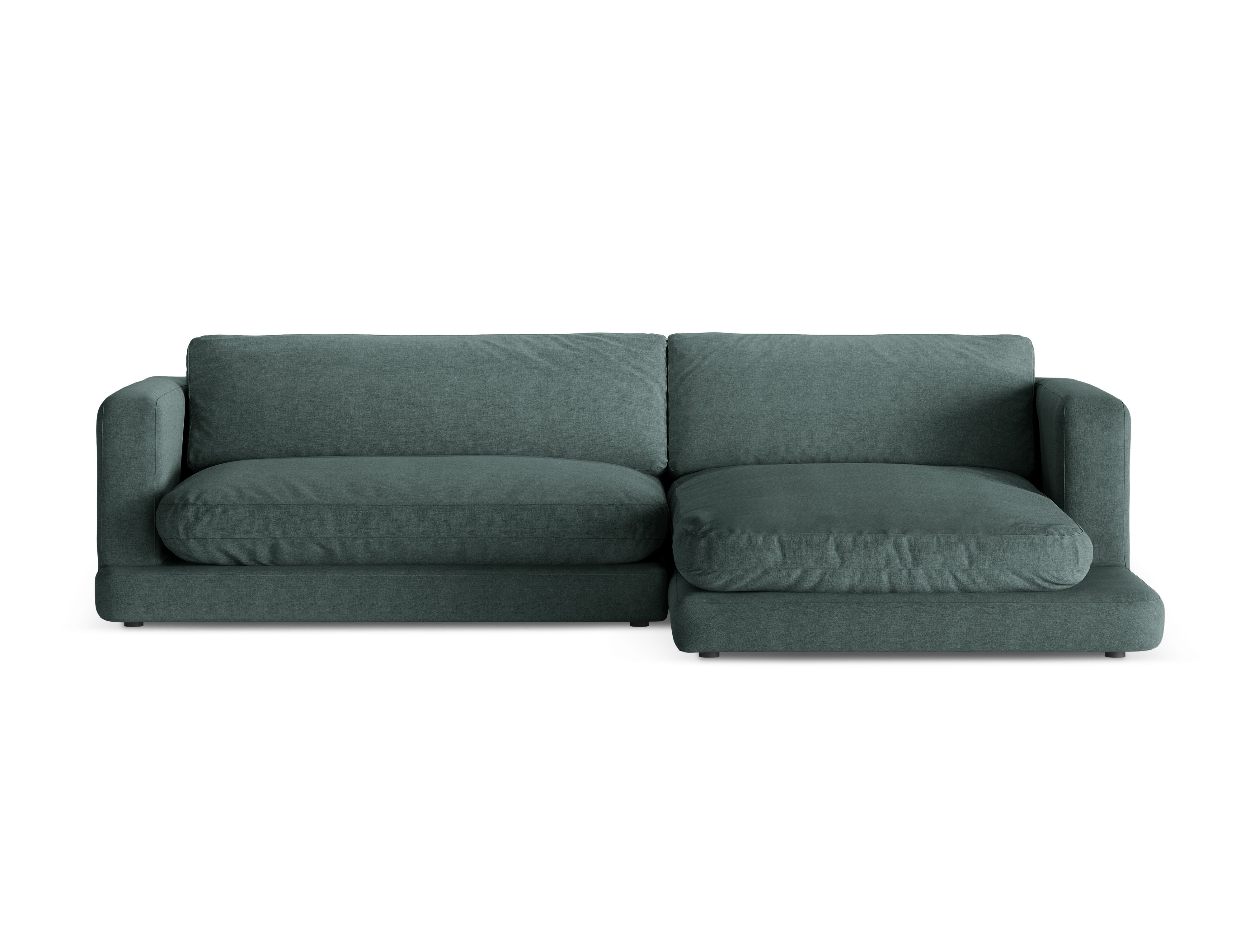 Right-hand corner sofa DAPHNE sea green chenille
