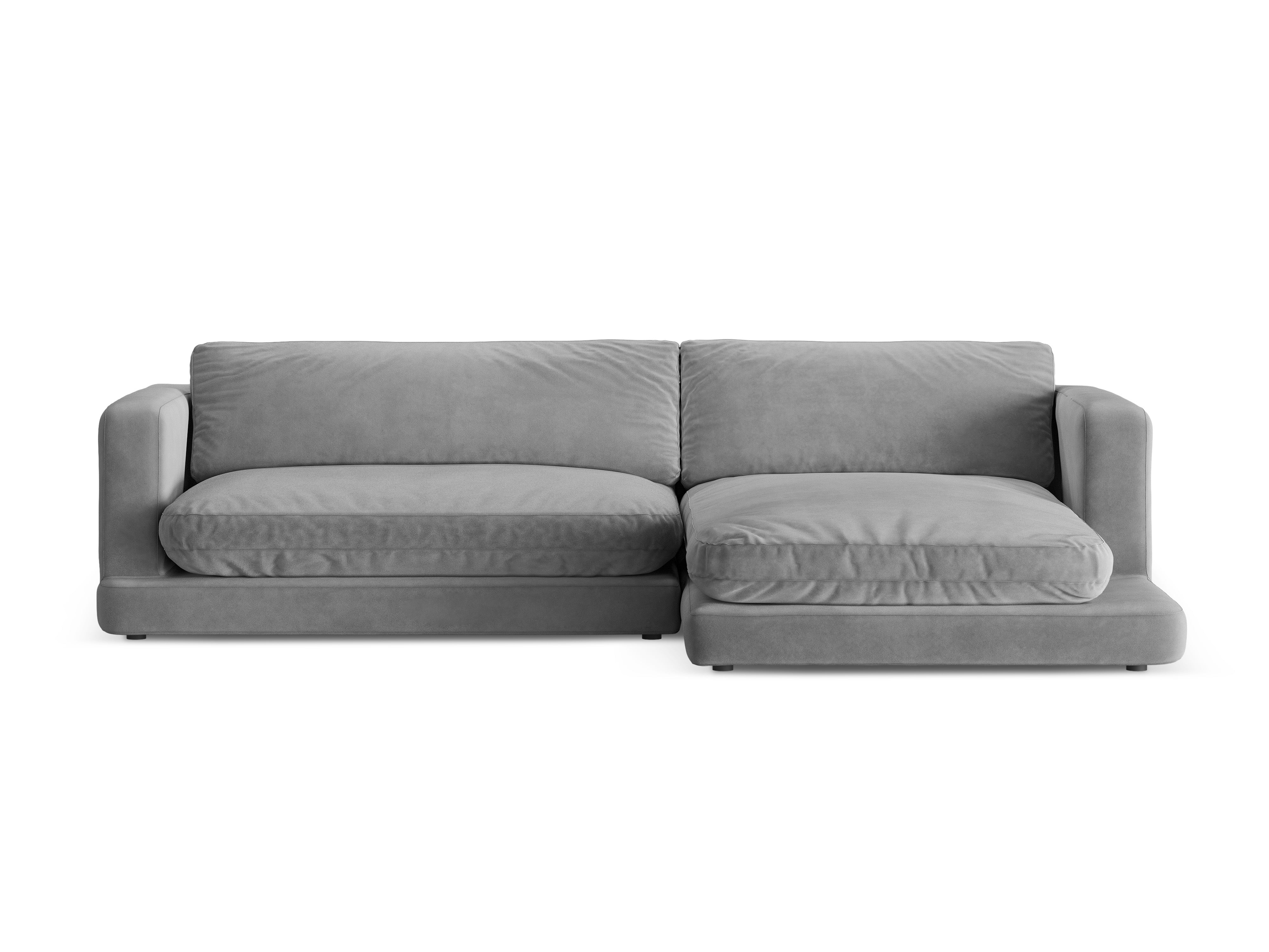 Right-facing velvet corner sofa DAPHNE gray