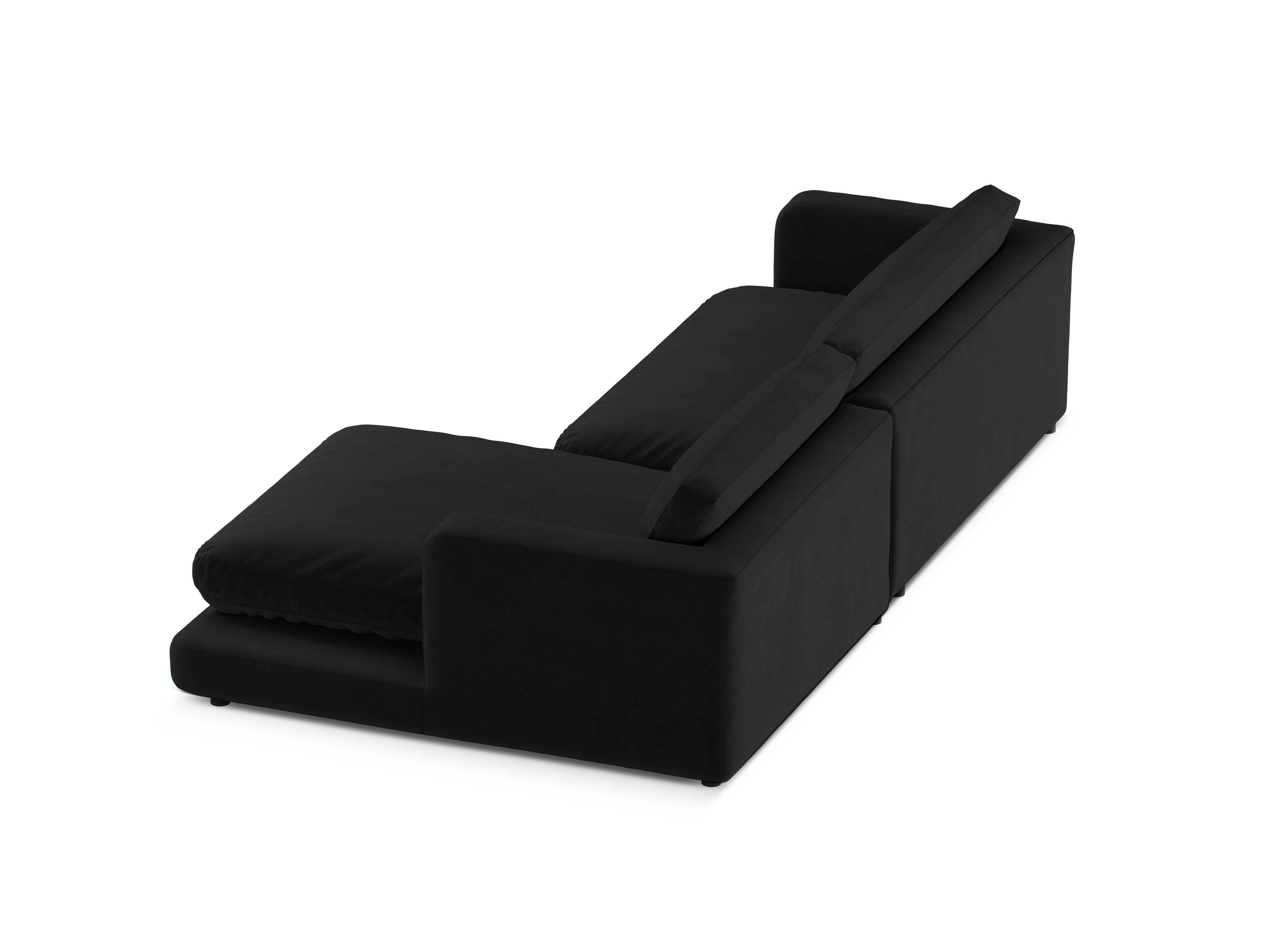 Right-facing velvet corner sofa DAPHNE black