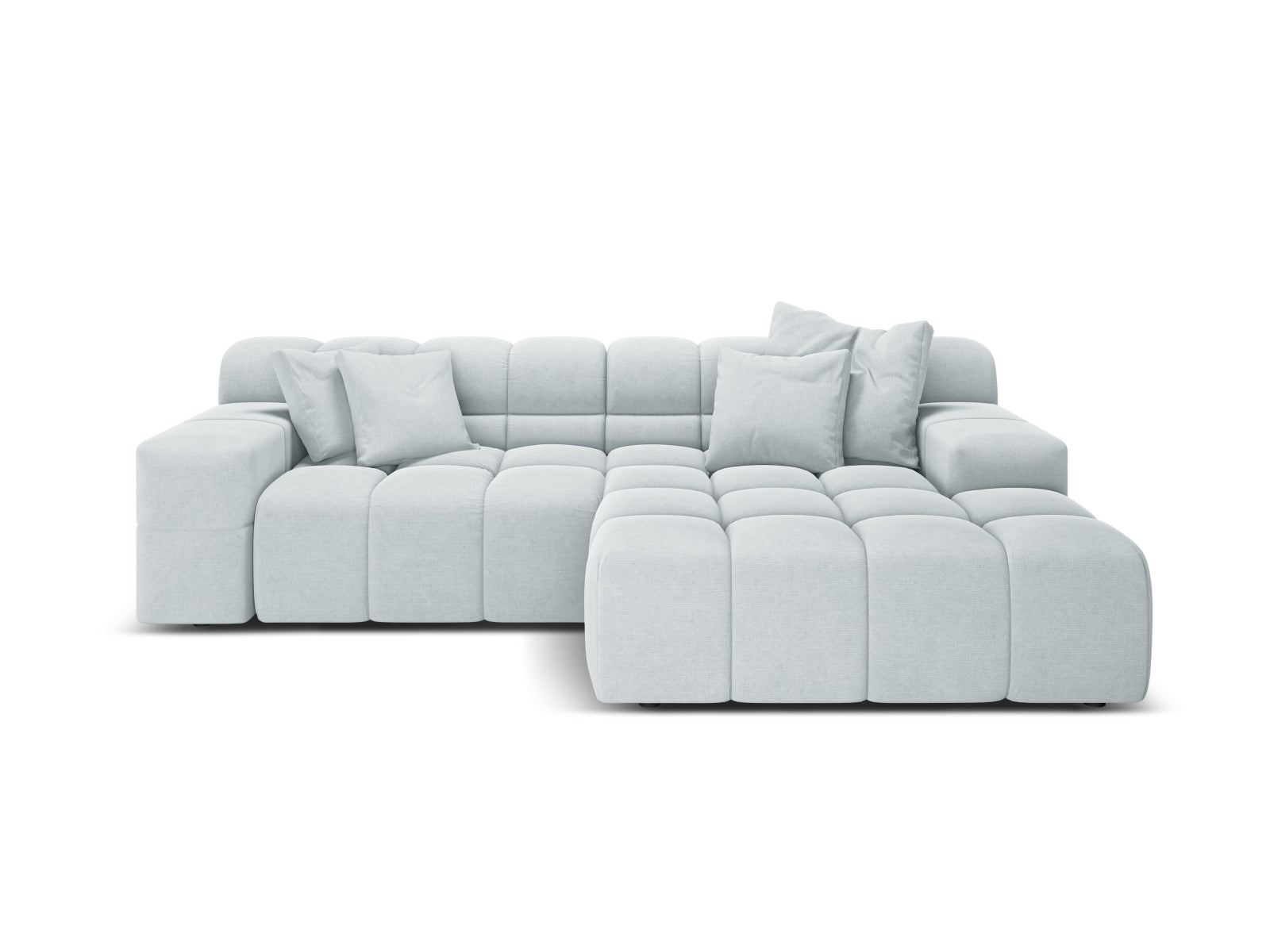 Right-facing 2-seater corner sofa AGAVE gray chenille