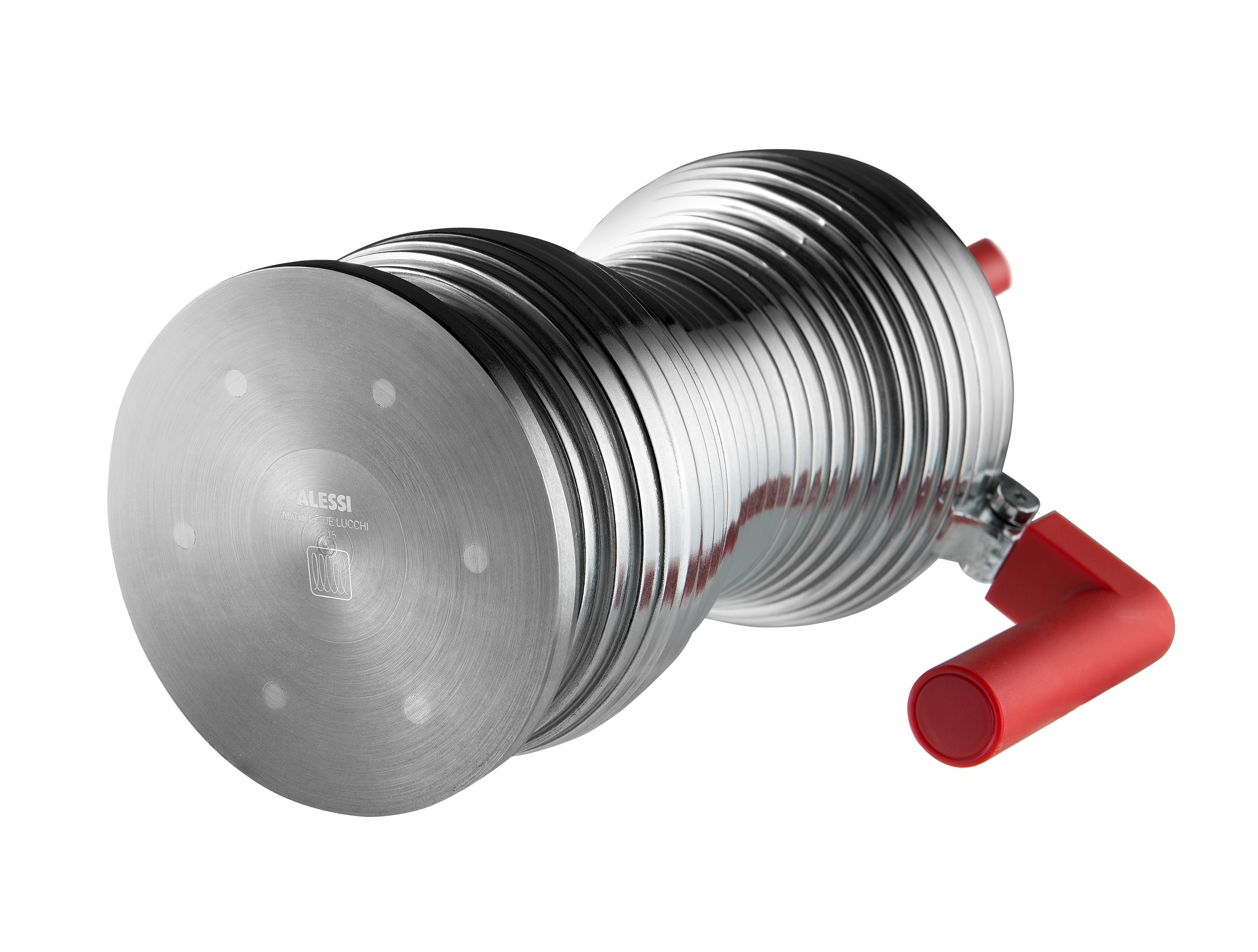 Inductiekoffiepot PULCINA zilver met rood