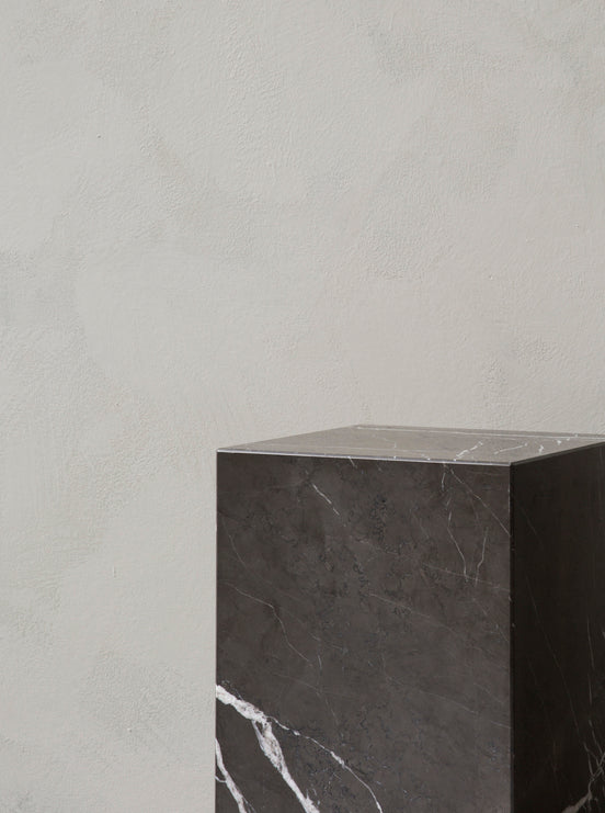 PLINTH Side Table Gray Marble