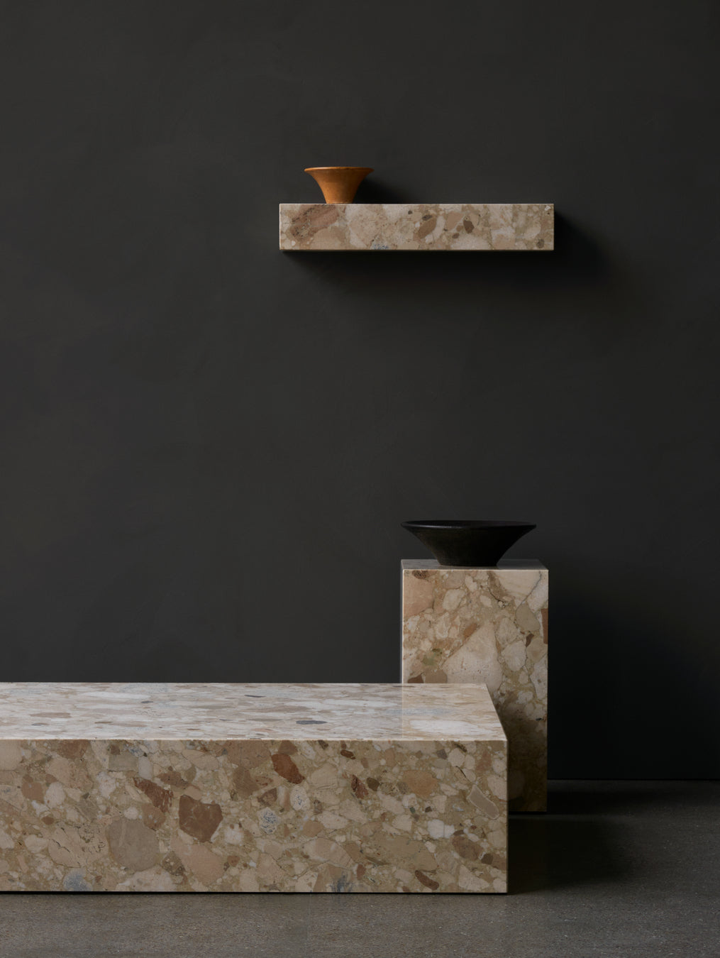 PLINTH Hanging Shelf Brown Marble