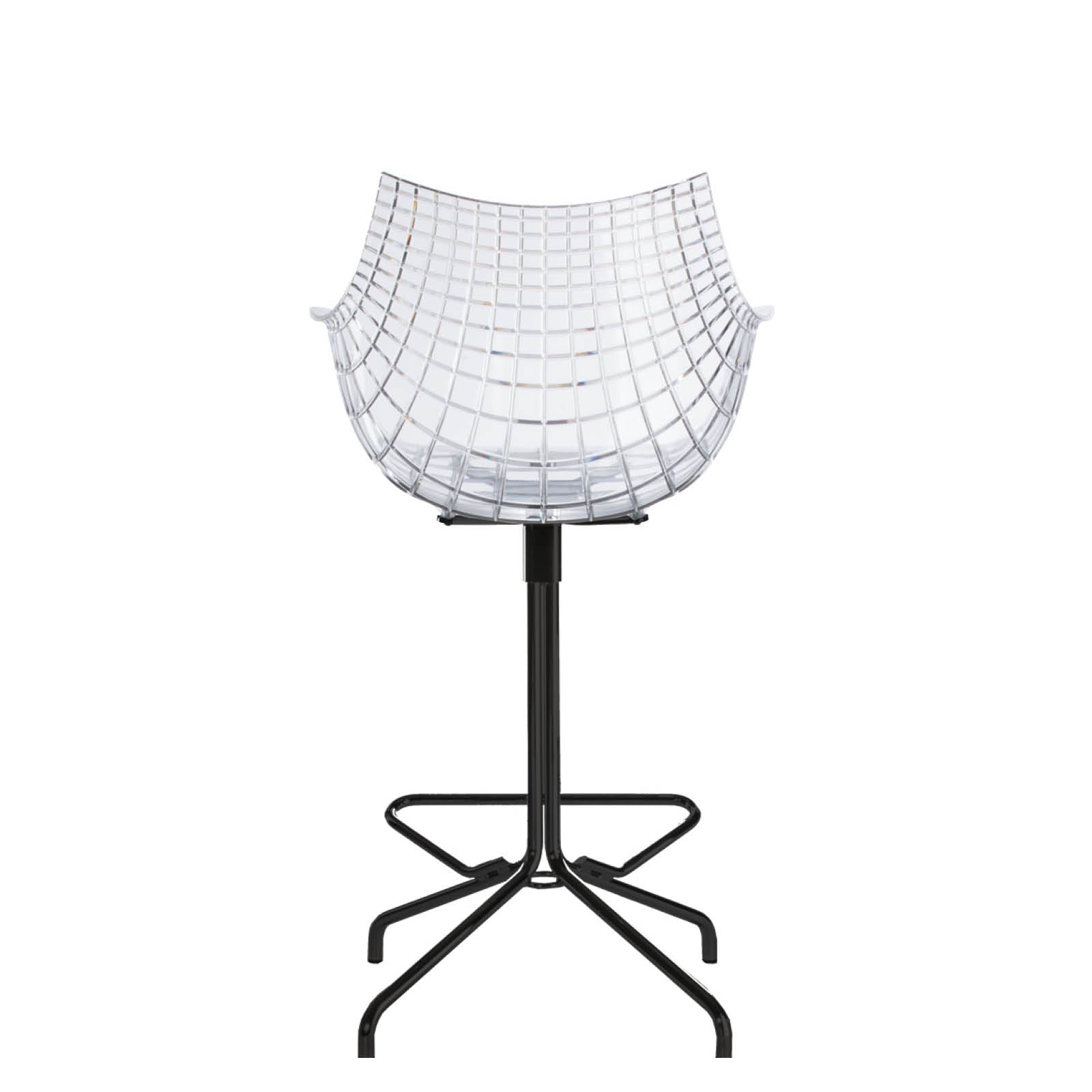 Hocker MERIDIANA transparant met zwarte basis