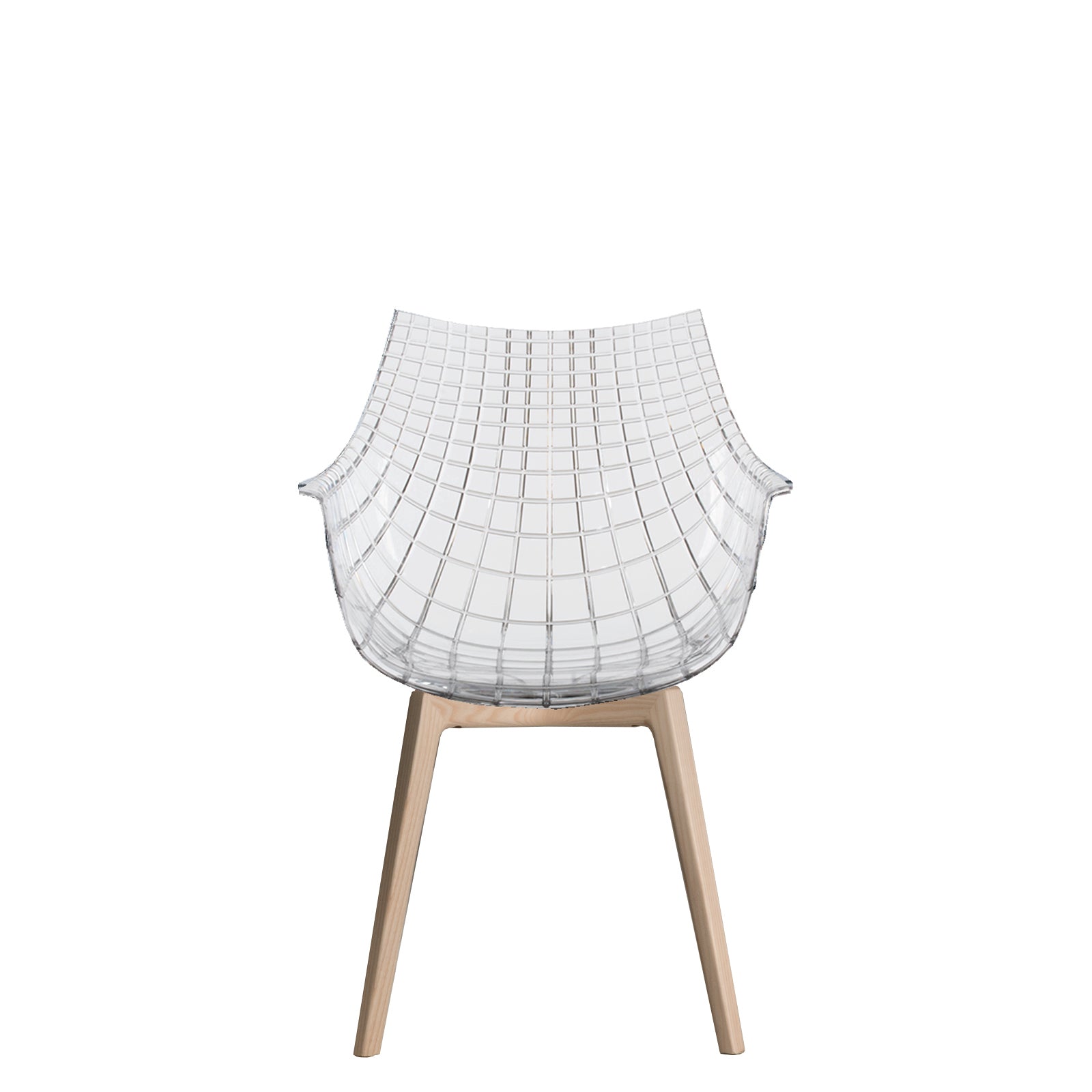 Transparent Meridiana chair with ash base