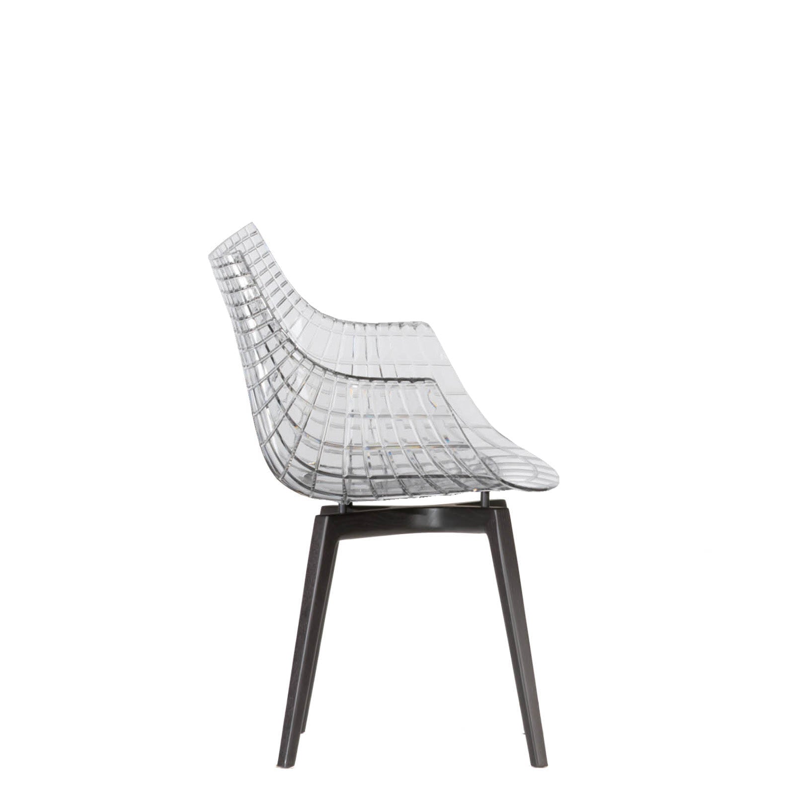 Transparent Meridiana chair with a black ash base