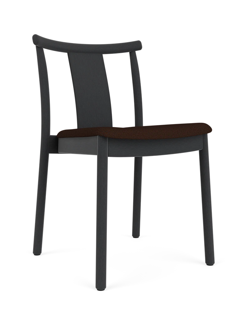 MERKUR chair black oak wood with brown seat
