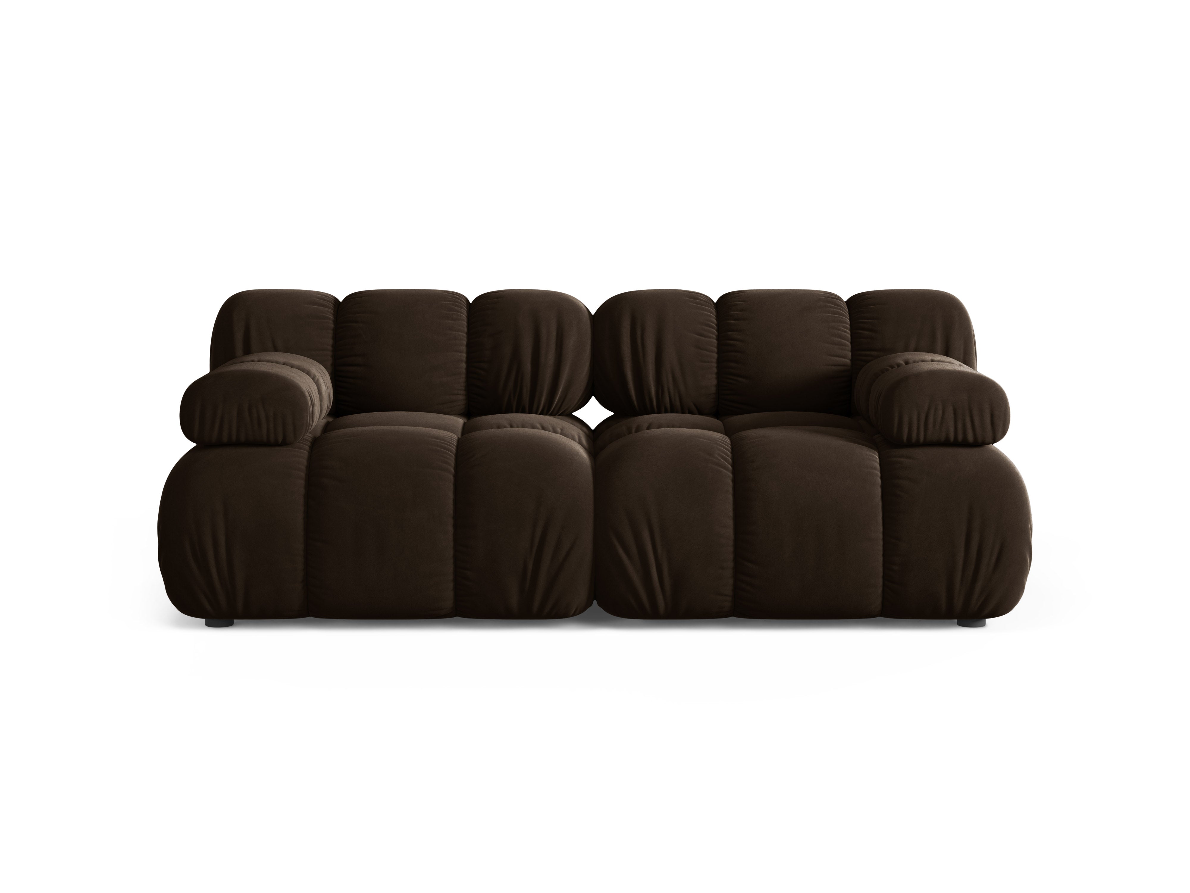 Modulaire 2-zits fluwelen bank BELLIS in chocoladebruin
