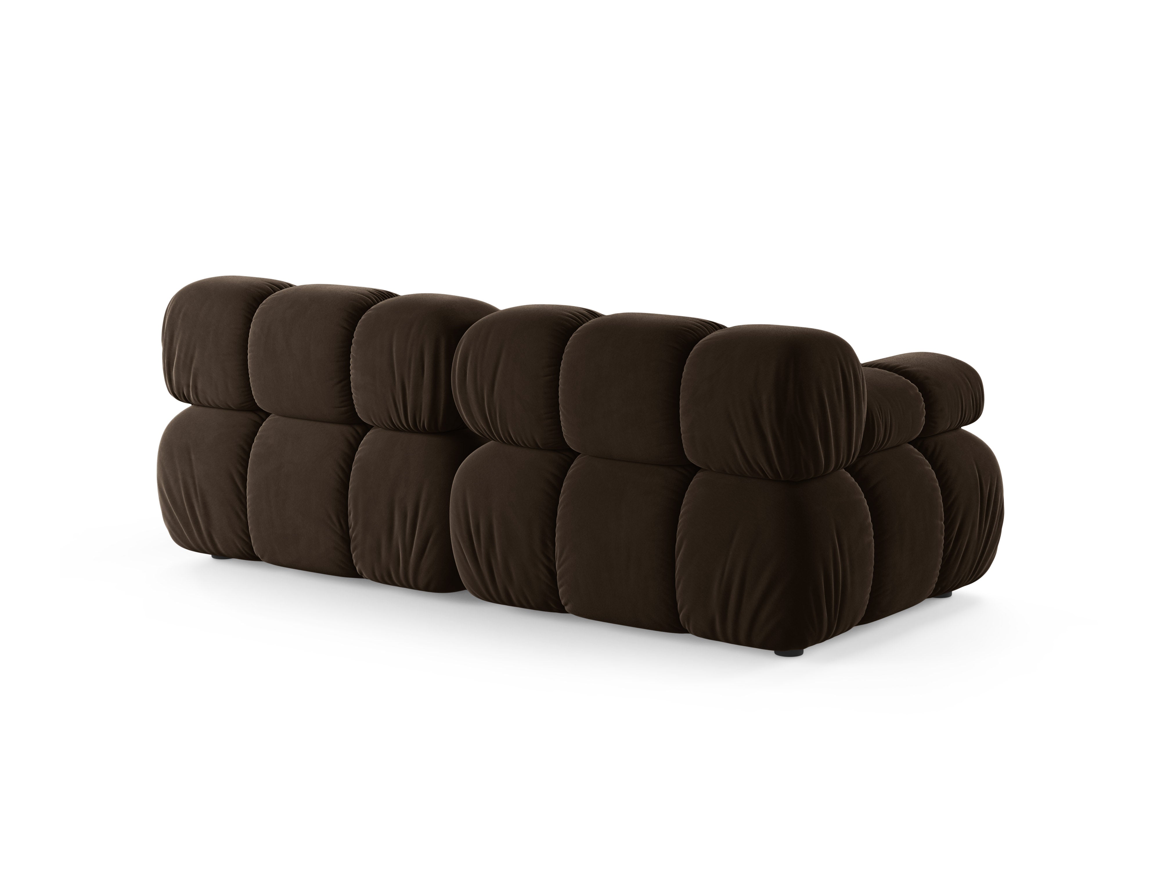 Modulaire 2-zits fluwelen bank BELLIS in chocoladebruin