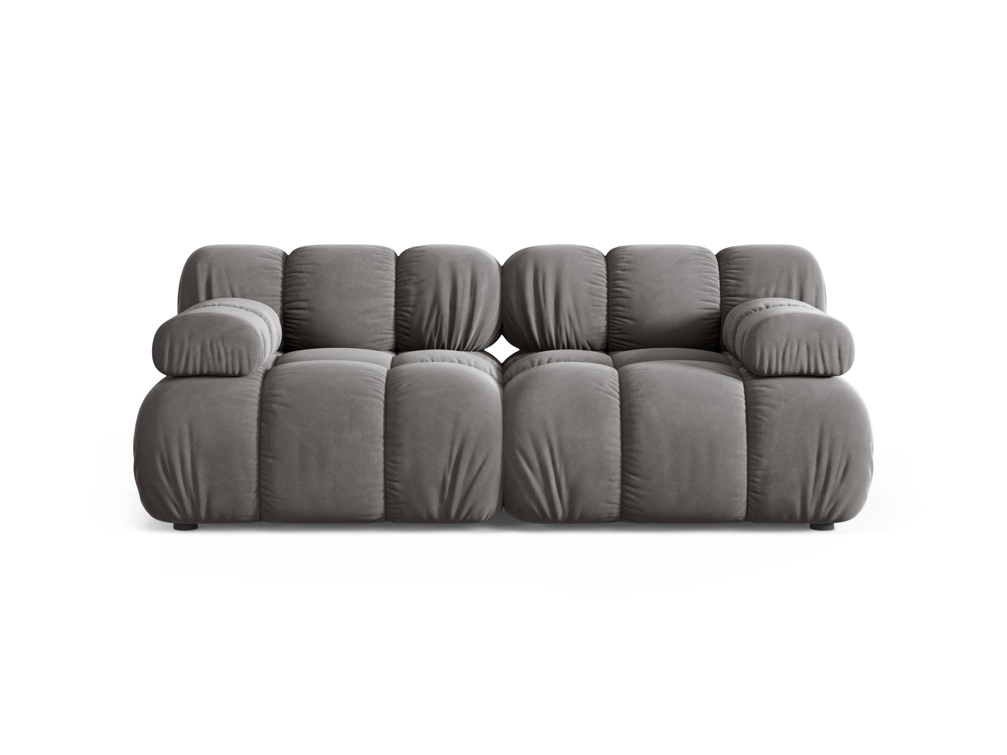 Modulaire fluwelen 2-zitsbank BELLIS grijs