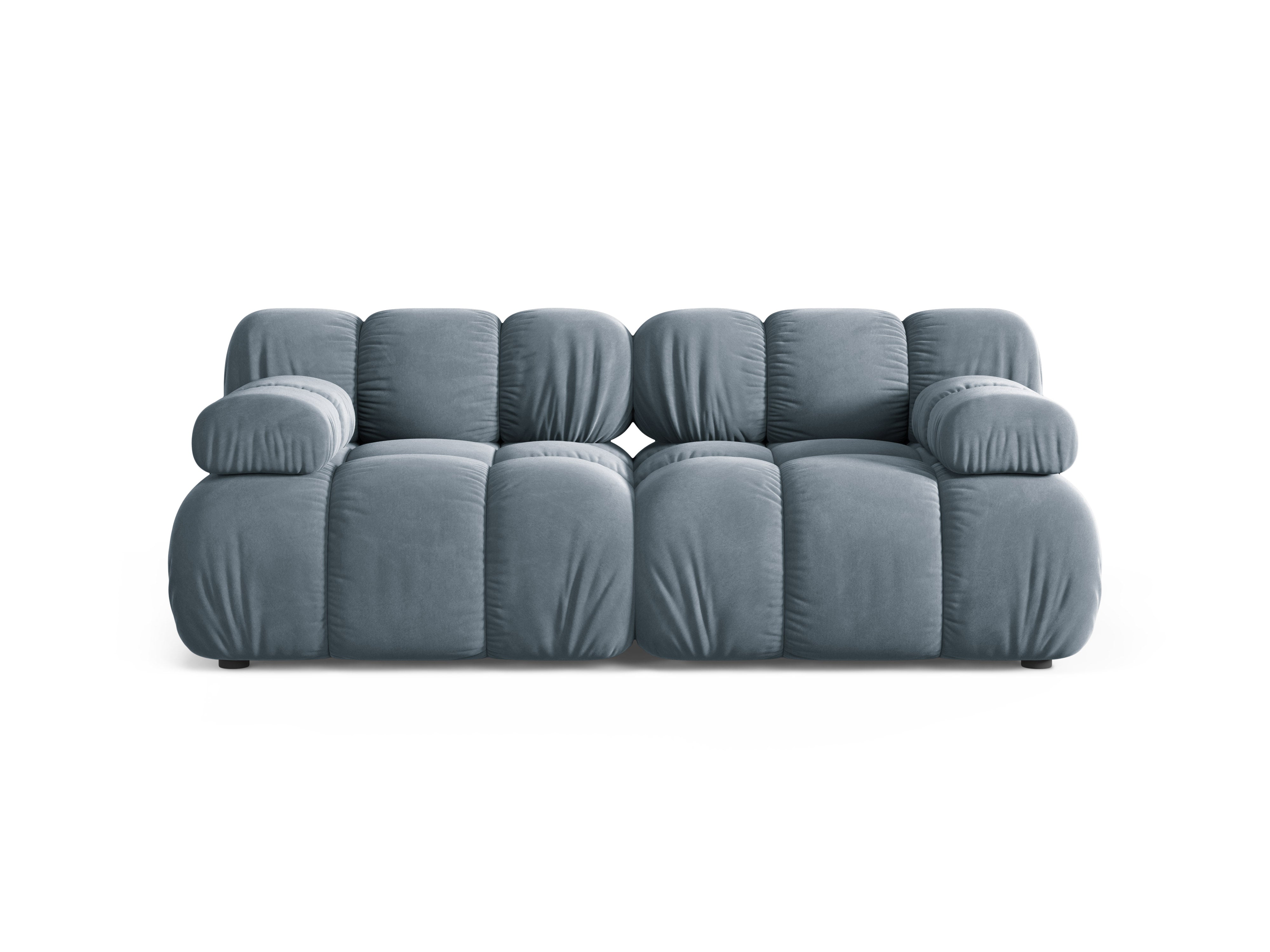 Modulaire fluwelen 2-zitsbank BELLIS in blauw