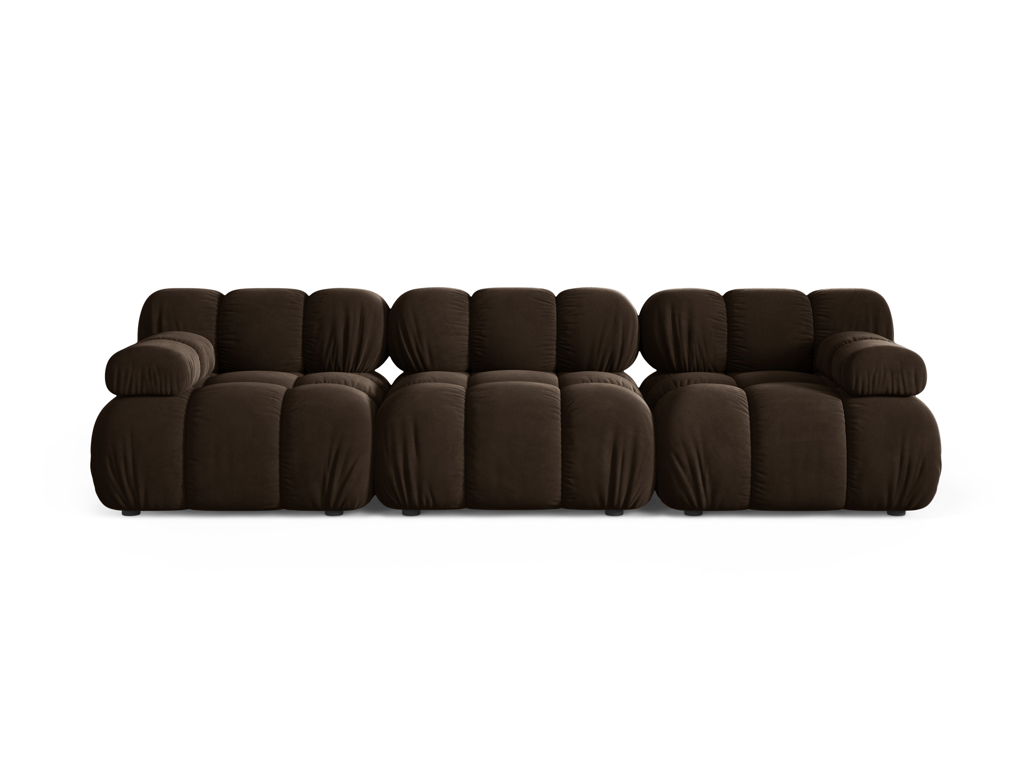 Modulaire 3-zits fluwelen bank BELLIS in chocoladebruin