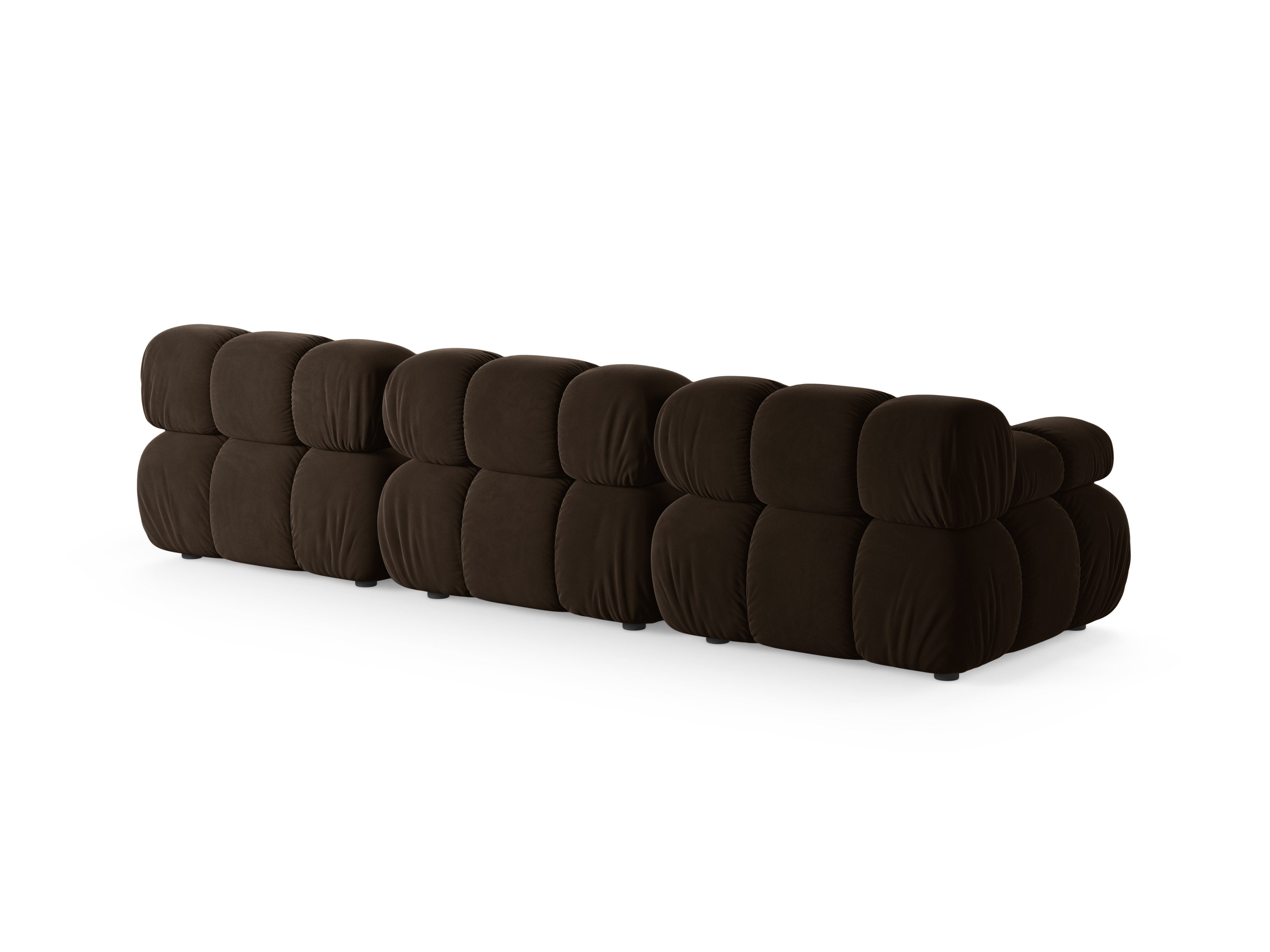 Modulaire 3-zits fluwelen bank BELLIS in chocoladebruin