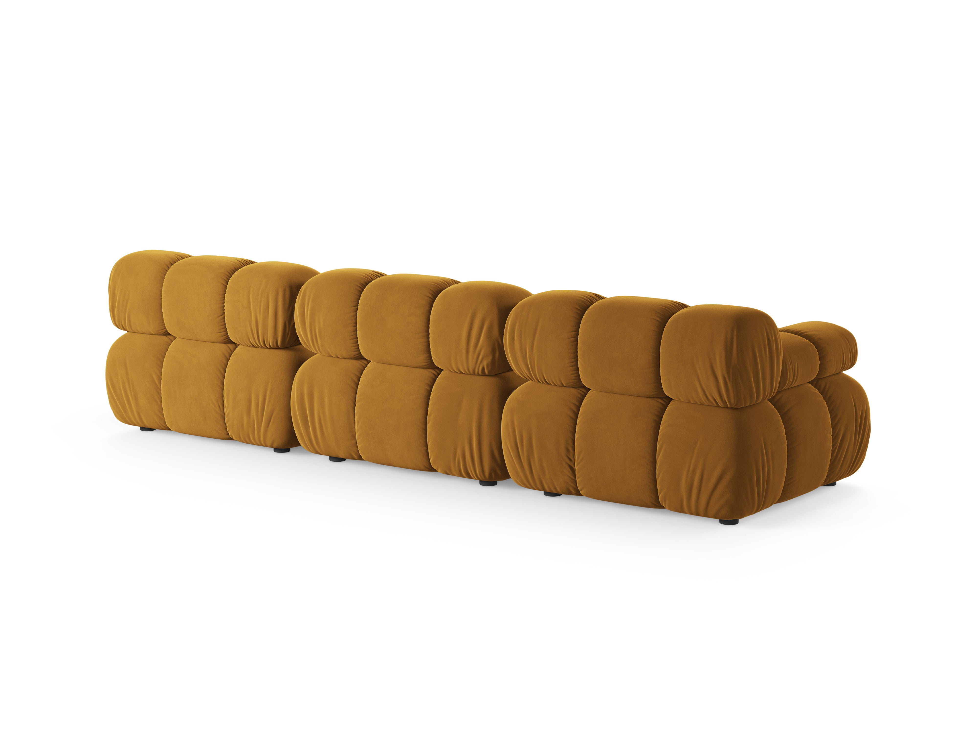 Modulaire fluwelen 3-zitsbank BELLIS mosterdkleurig