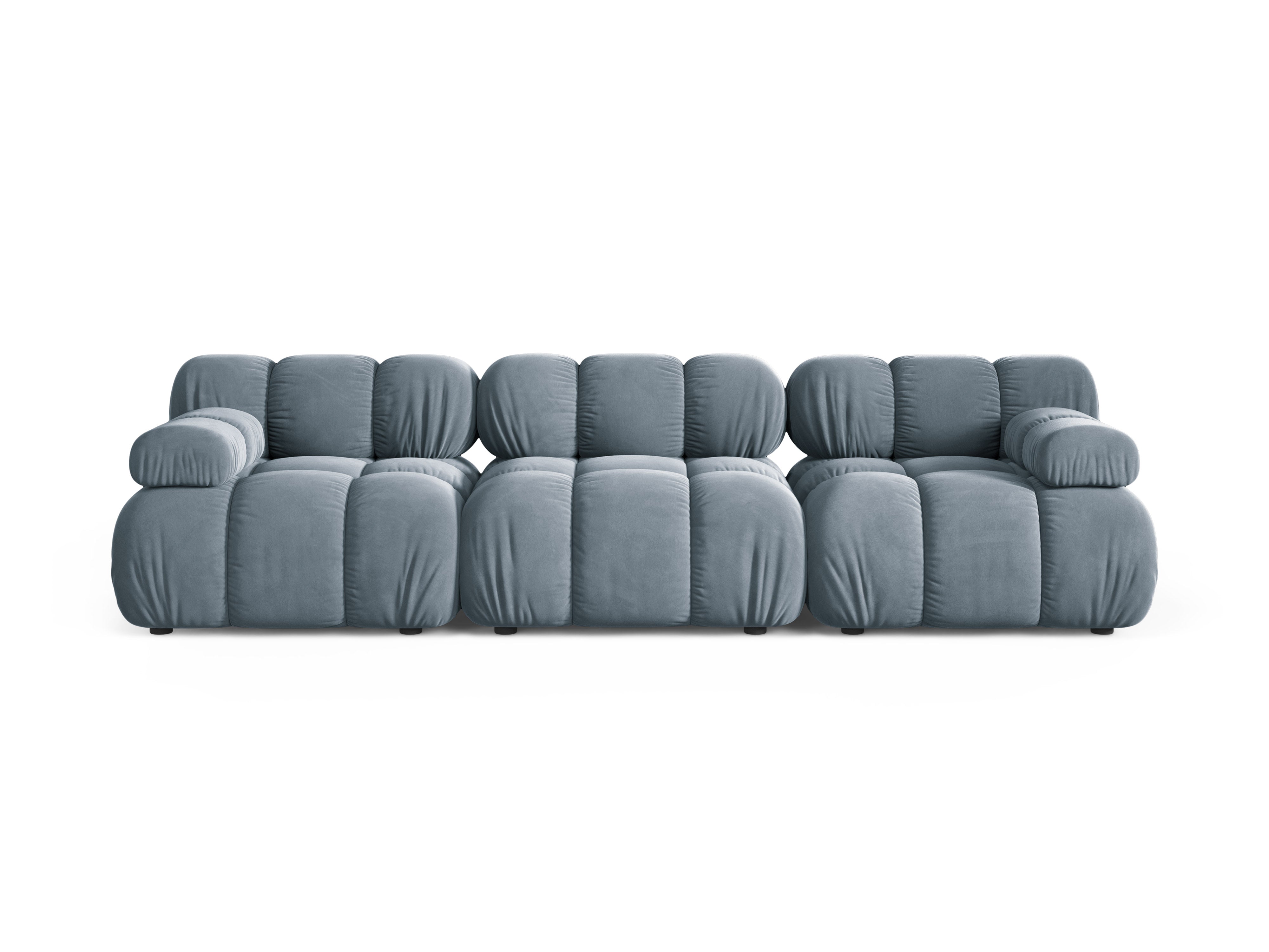 Modulaire fluwelen 3-zitsbank BELLIS in blauw