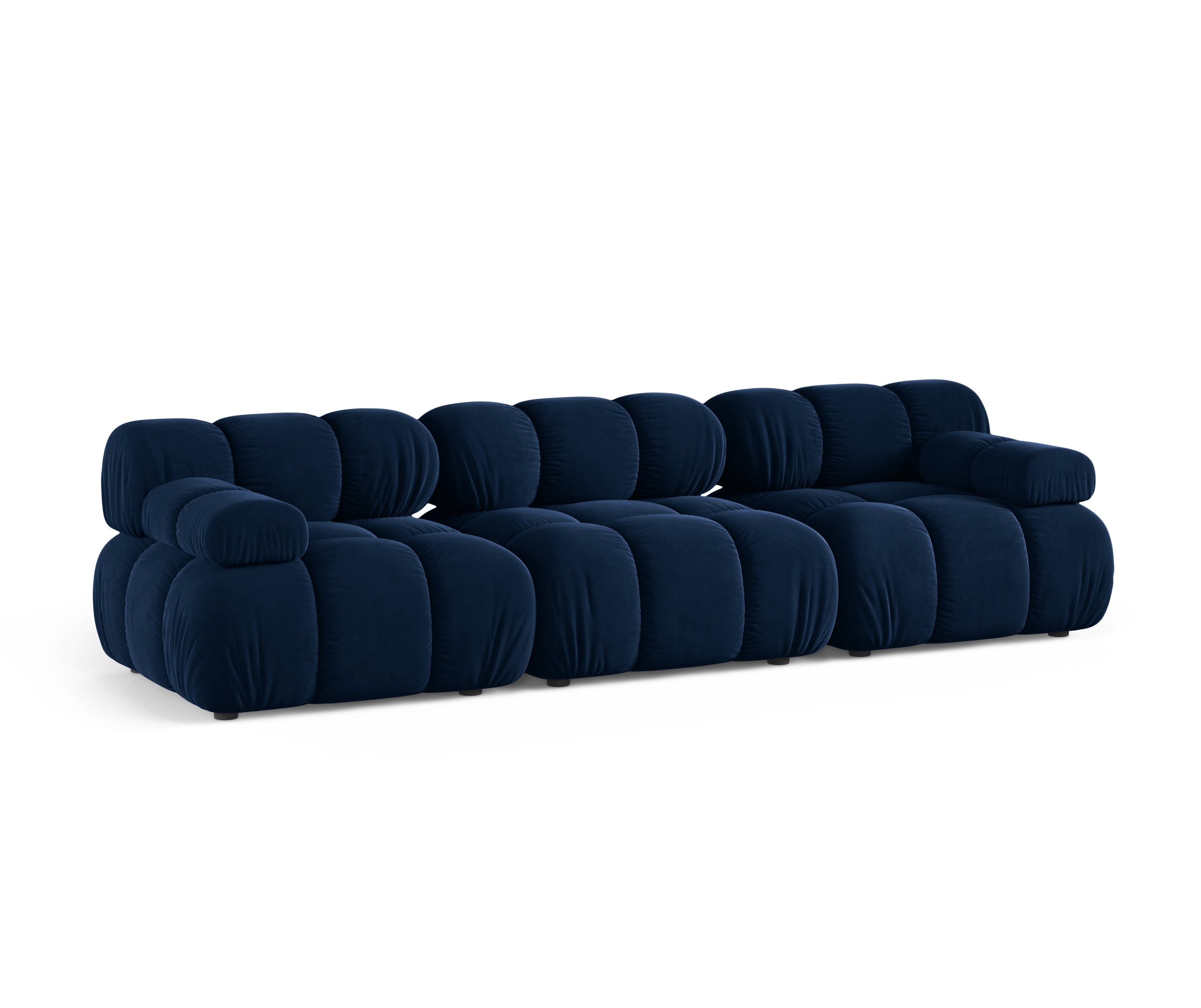Modulaire fluwelen 3-zitsbank BELLIS in koninklijk blauw