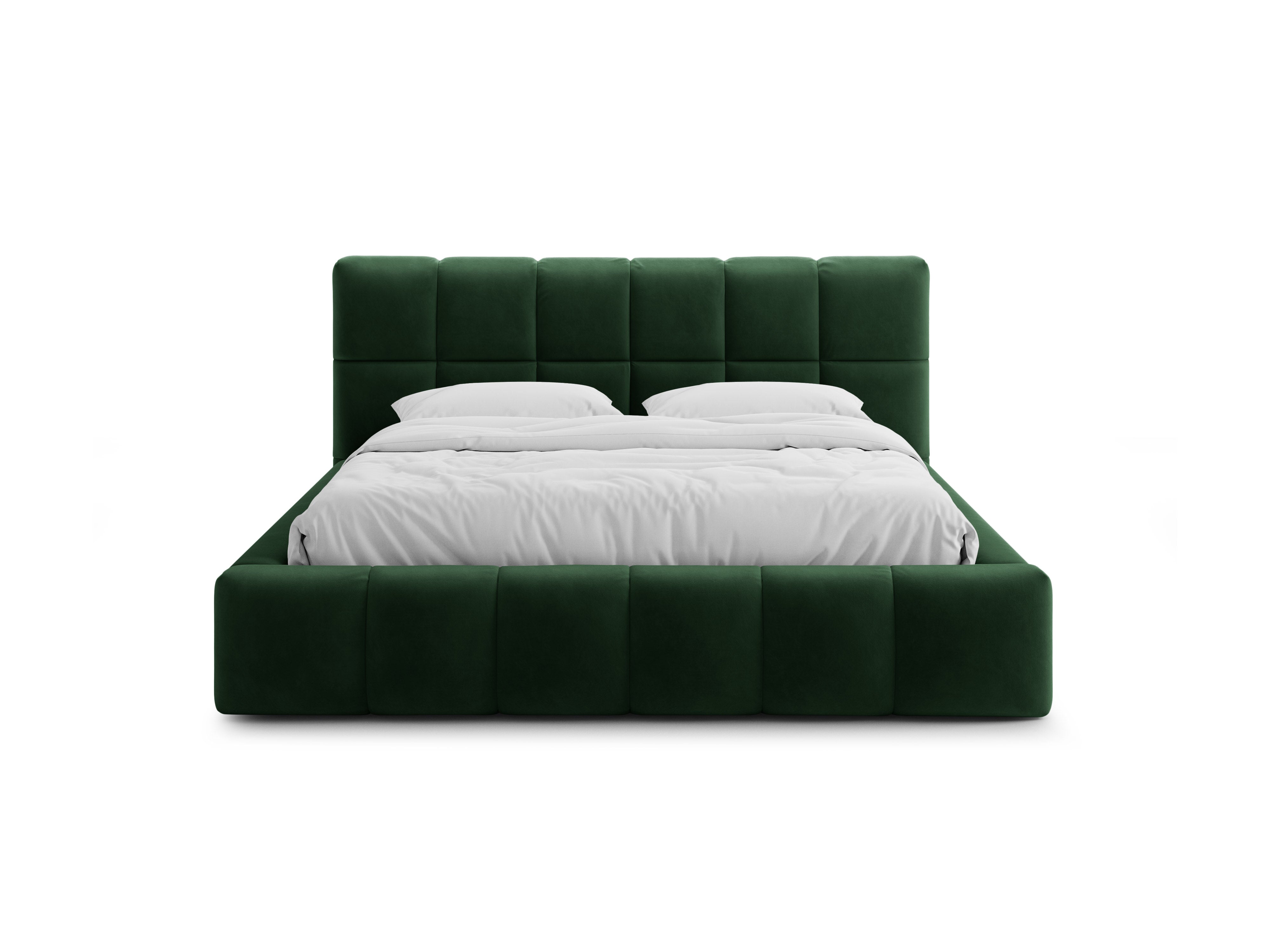 Velvet bed with storage container BELLIS bottle green