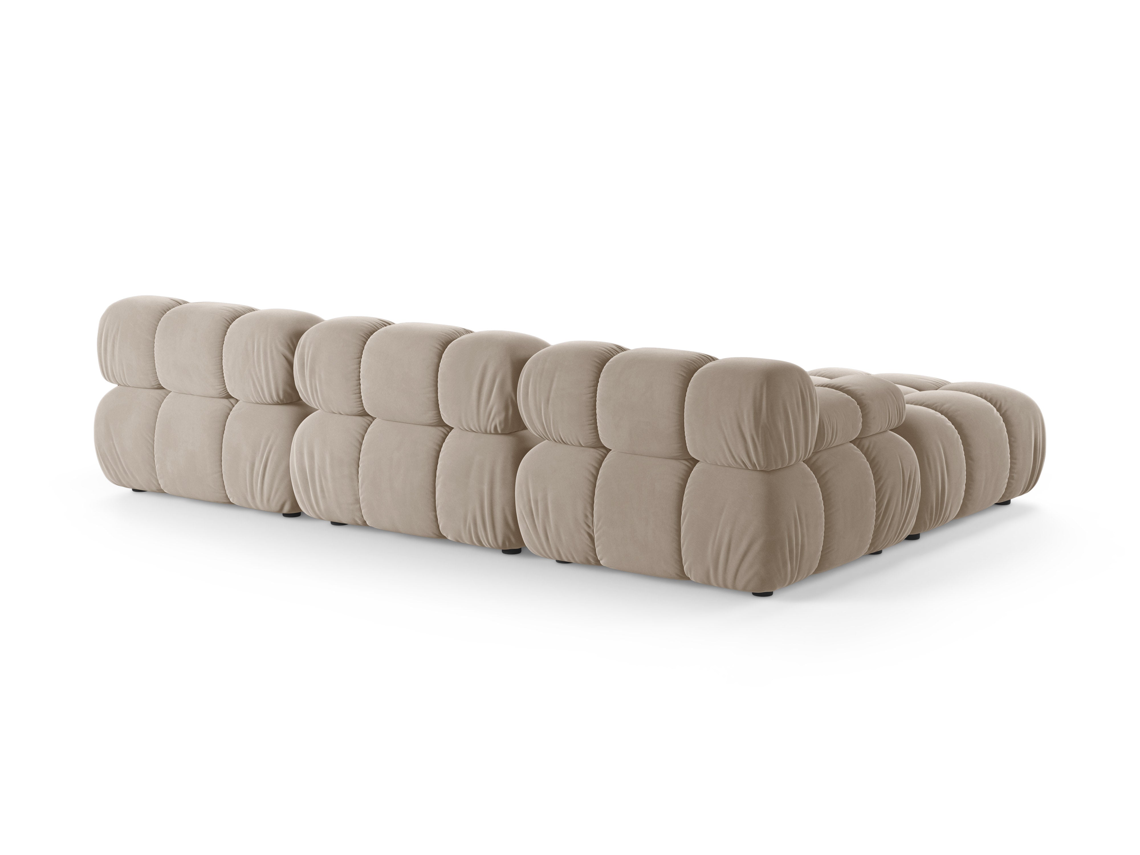 Universele fluwelen hoekbank BELLIS beige