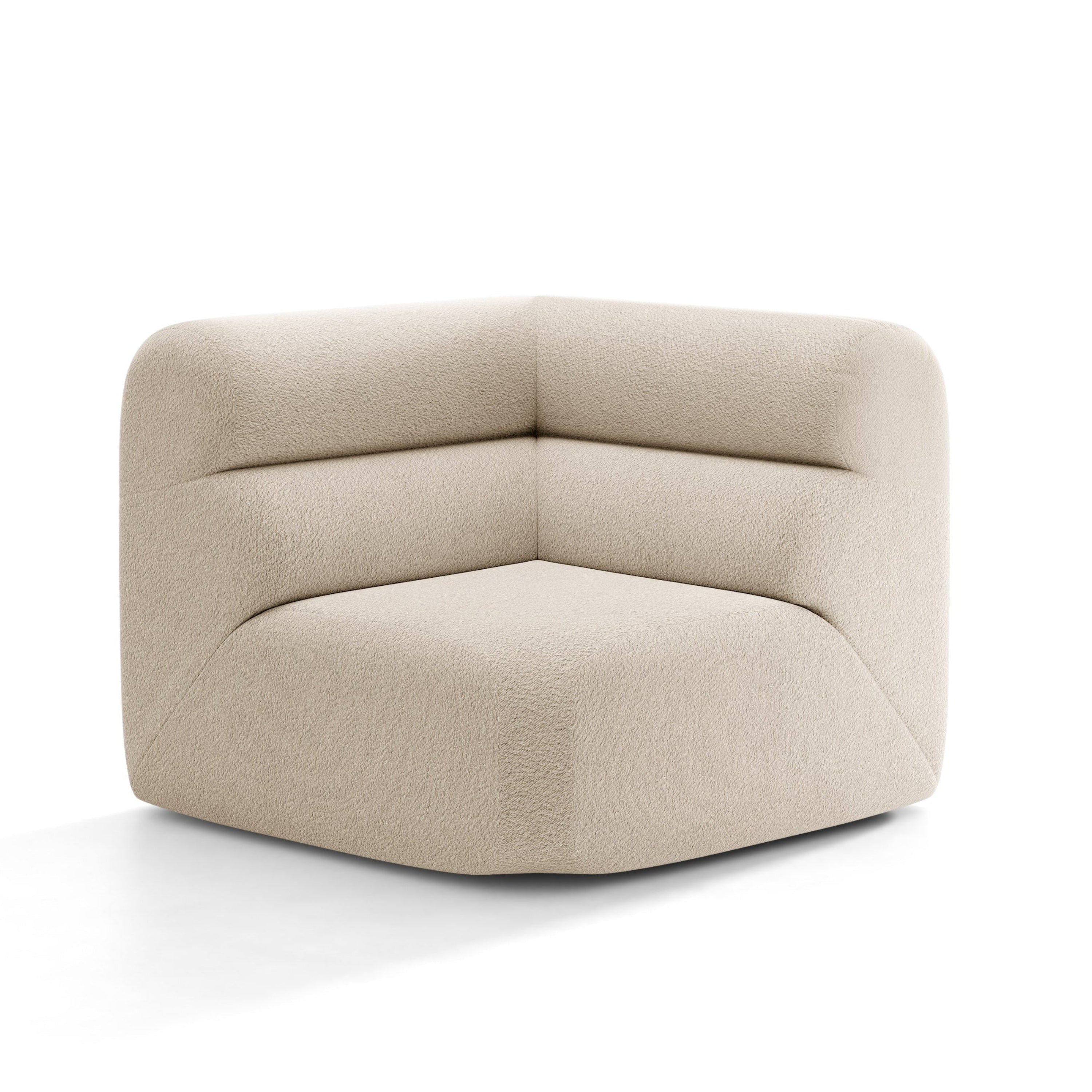 Modulaire bank NEO - hoekmodule in beige bouclé