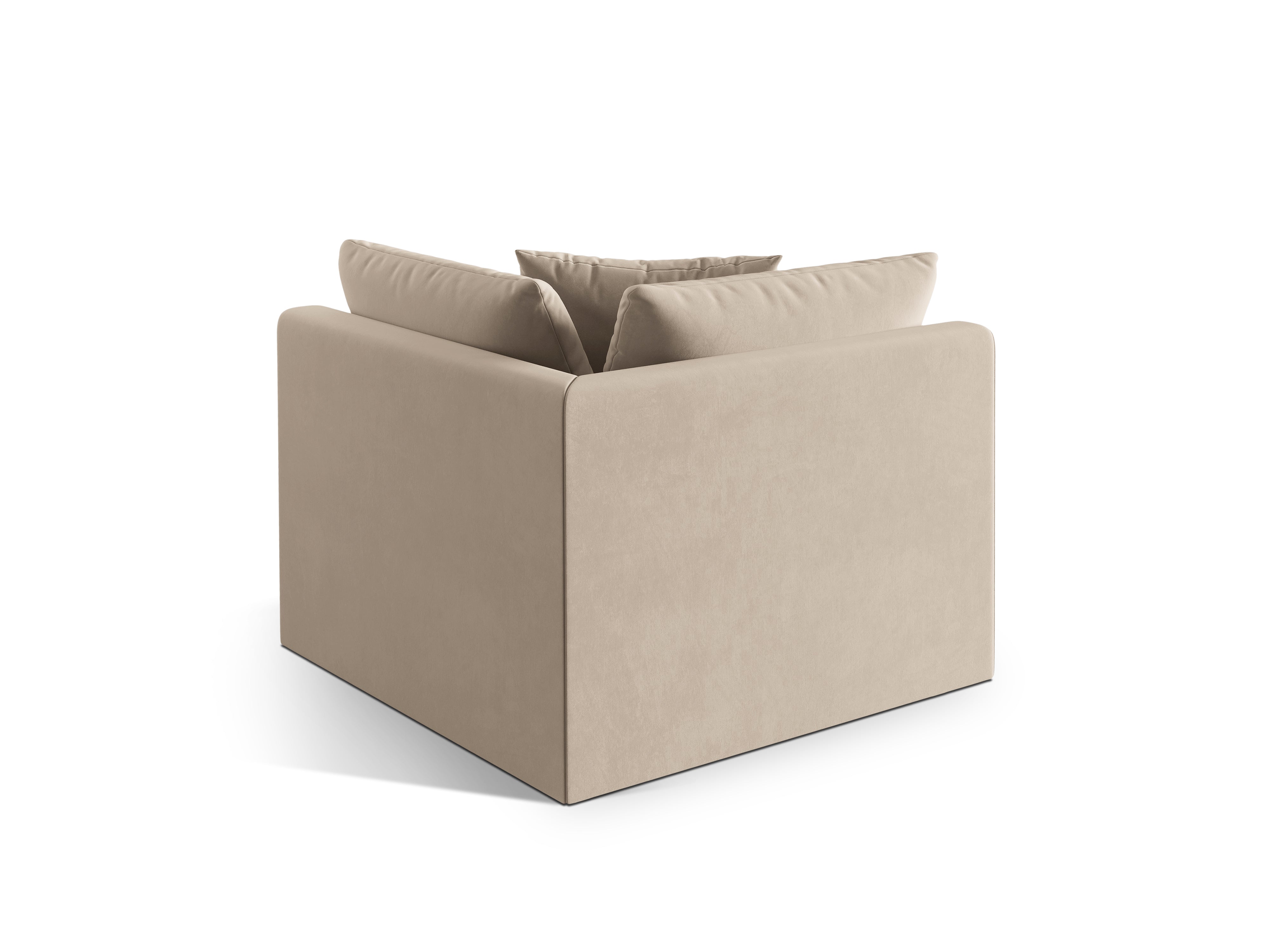 Modulares Samtsofa CHRIS - Eckelement ecru