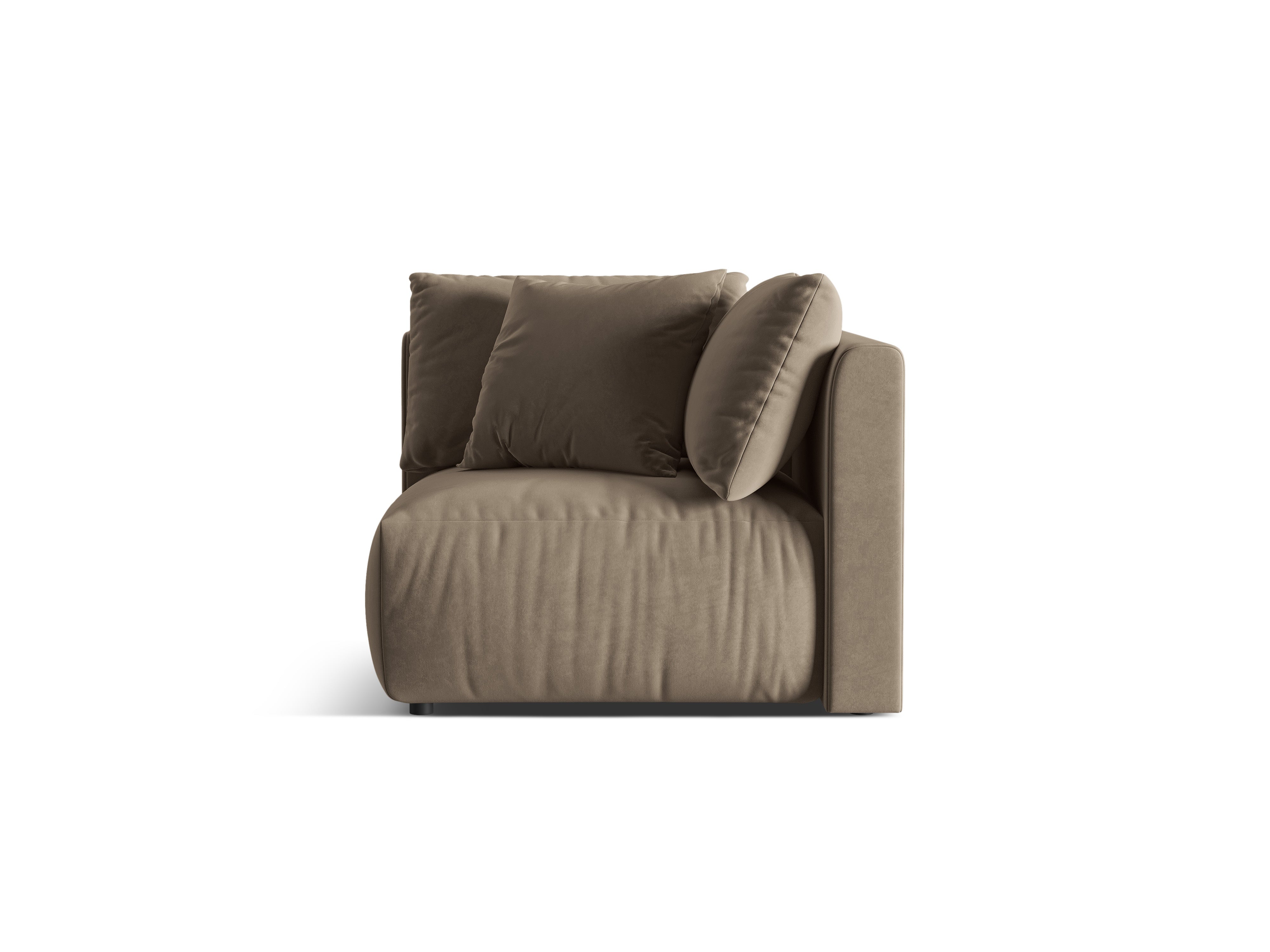 CHRIS Velvet Modular Sofa - Light Brown Corner Element