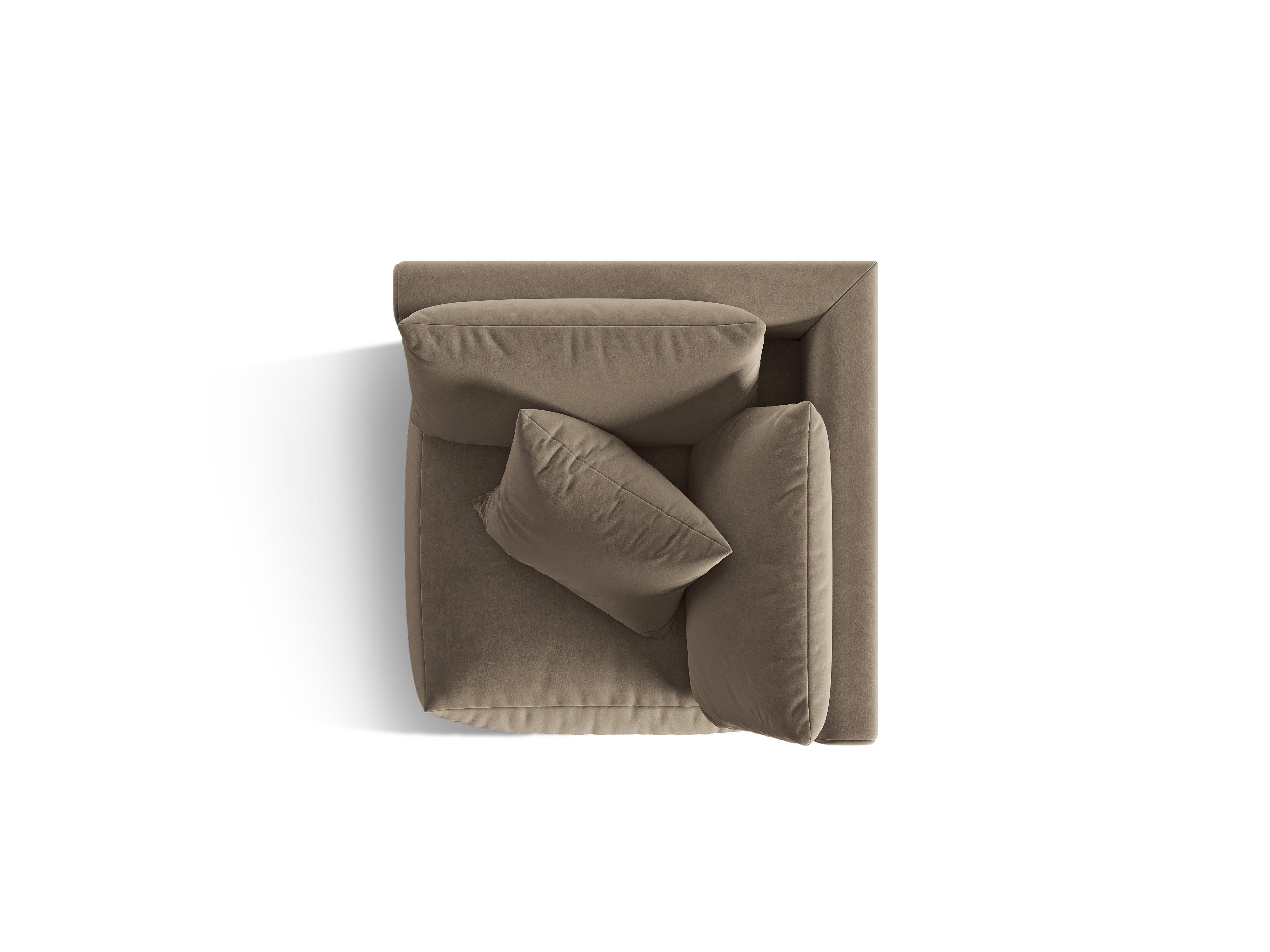 CHRIS Velvet Modular Sofa - Light Brown Corner Element