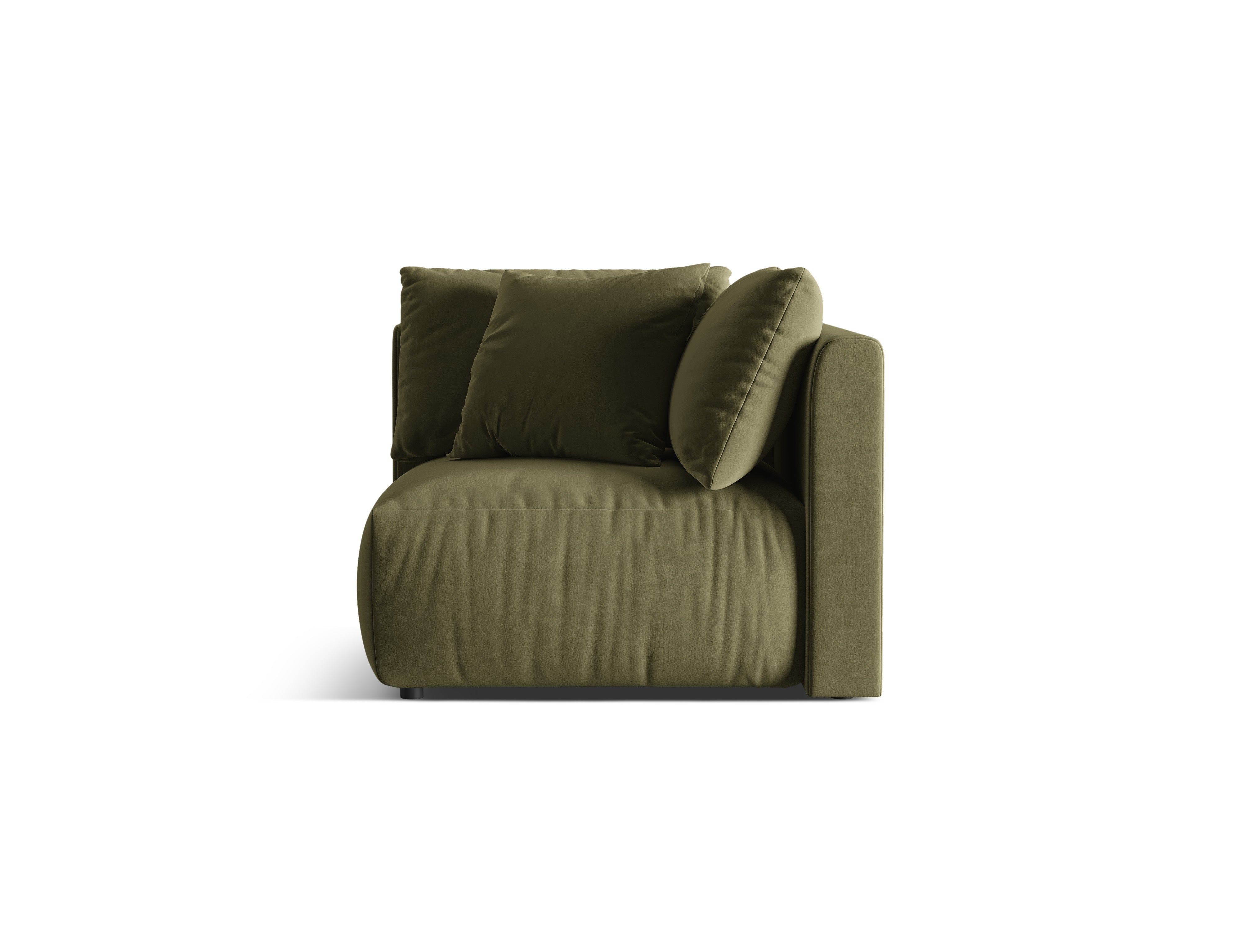 CHRIS Modular Velvet Sofa - Light Green Corner Element