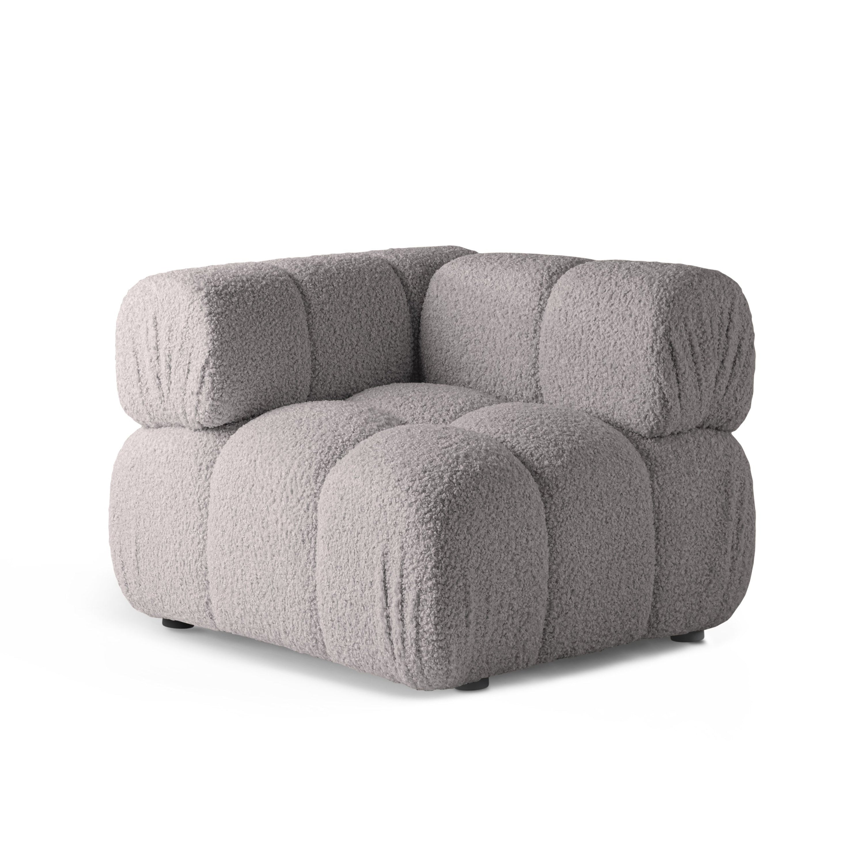 Modulaire bank BELLIS - grijze boucle hoekmodule
