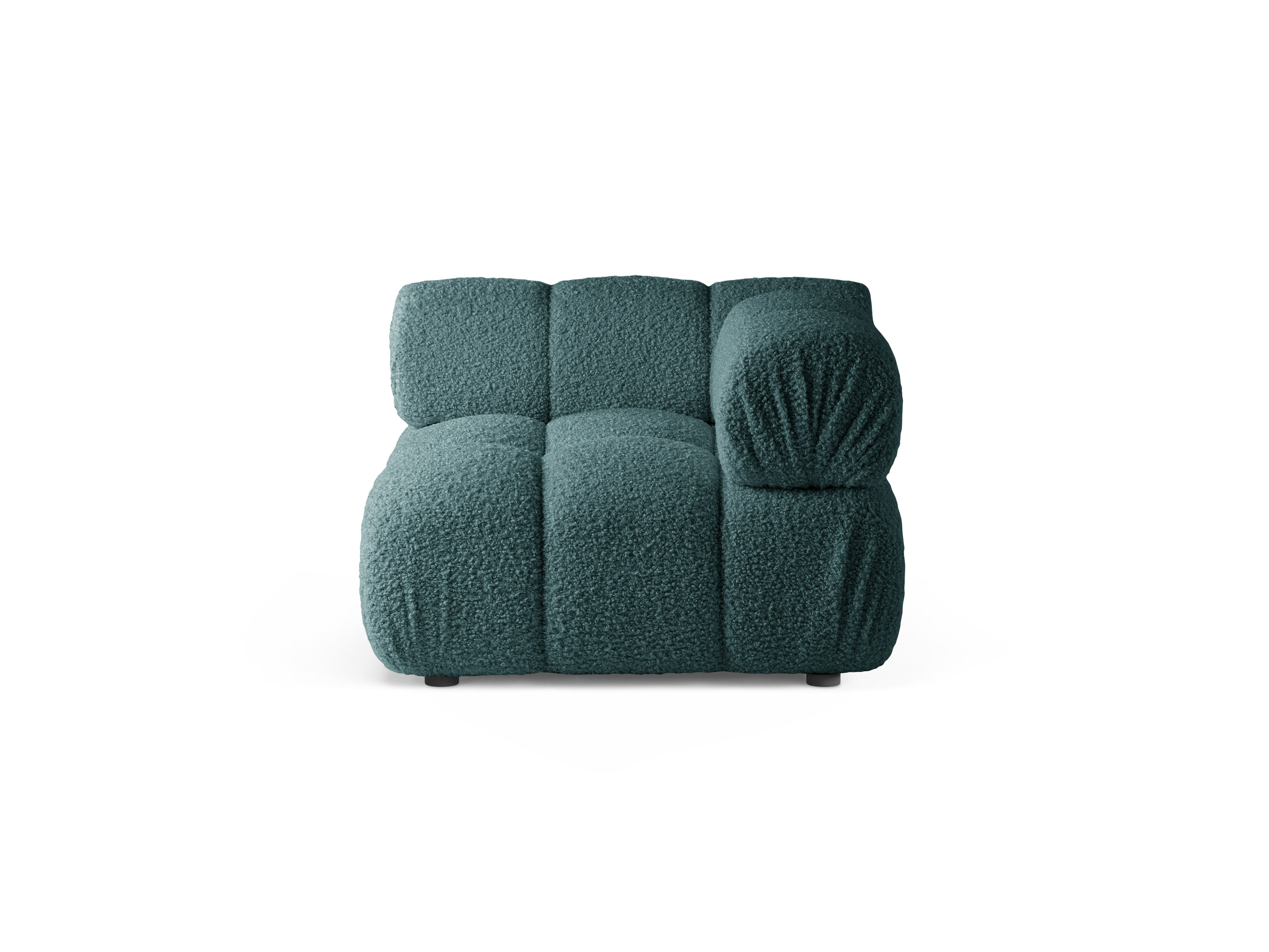 Modulaire bank BELLIS - diepe hoekmodule in petrol boucle