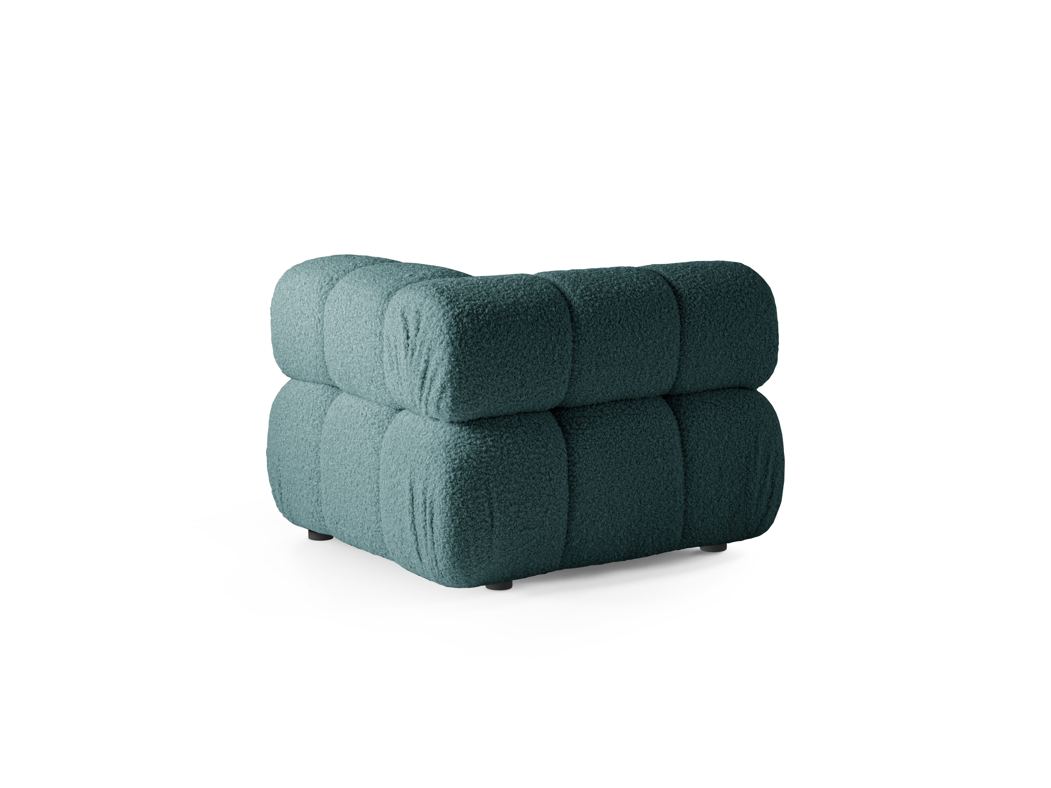 Modulaire bank BELLIS - diepe hoekmodule in petrol boucle
