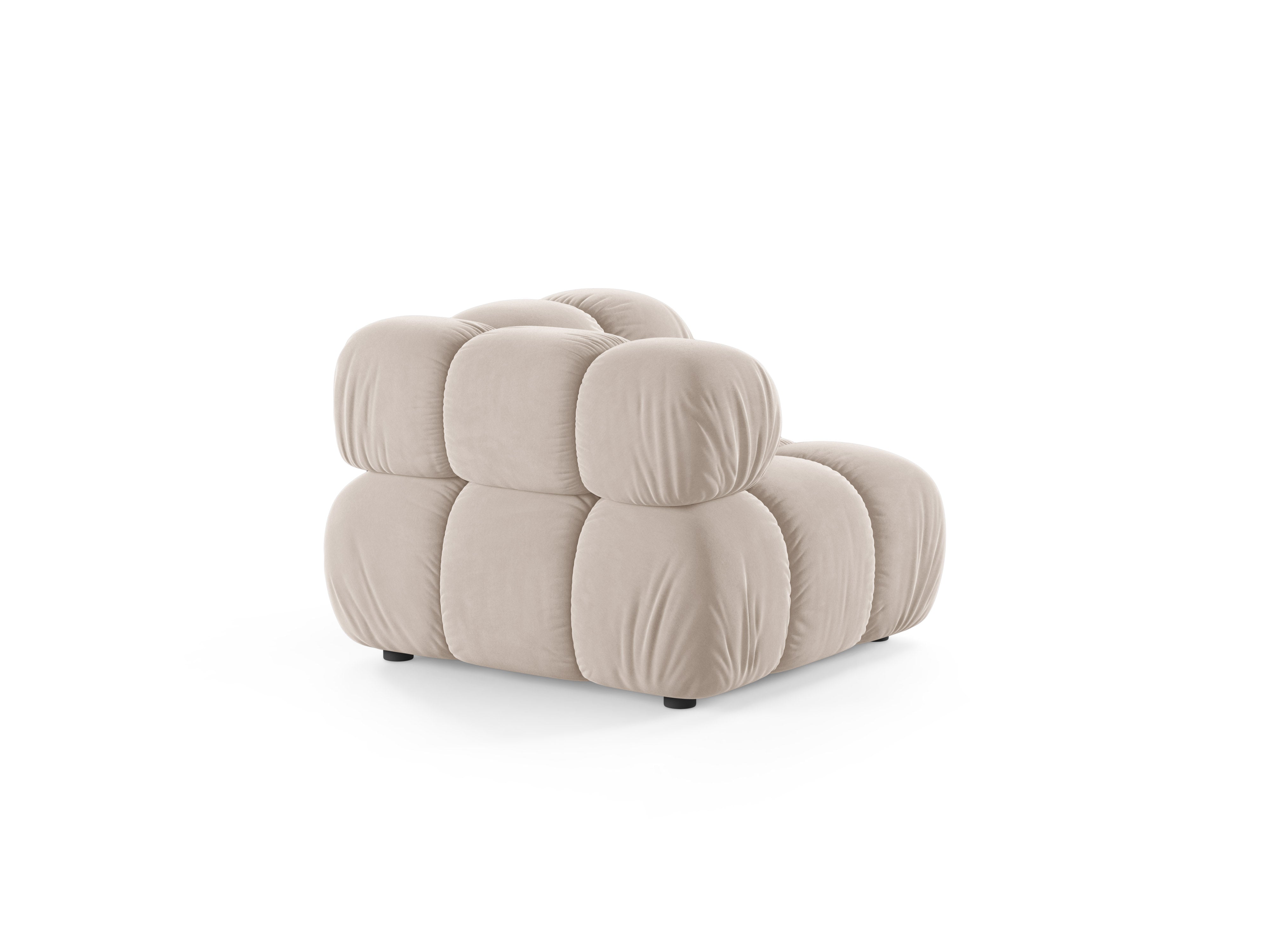 Modulaire bank BELLIS - hoekmodule in lichtbeige fluweel