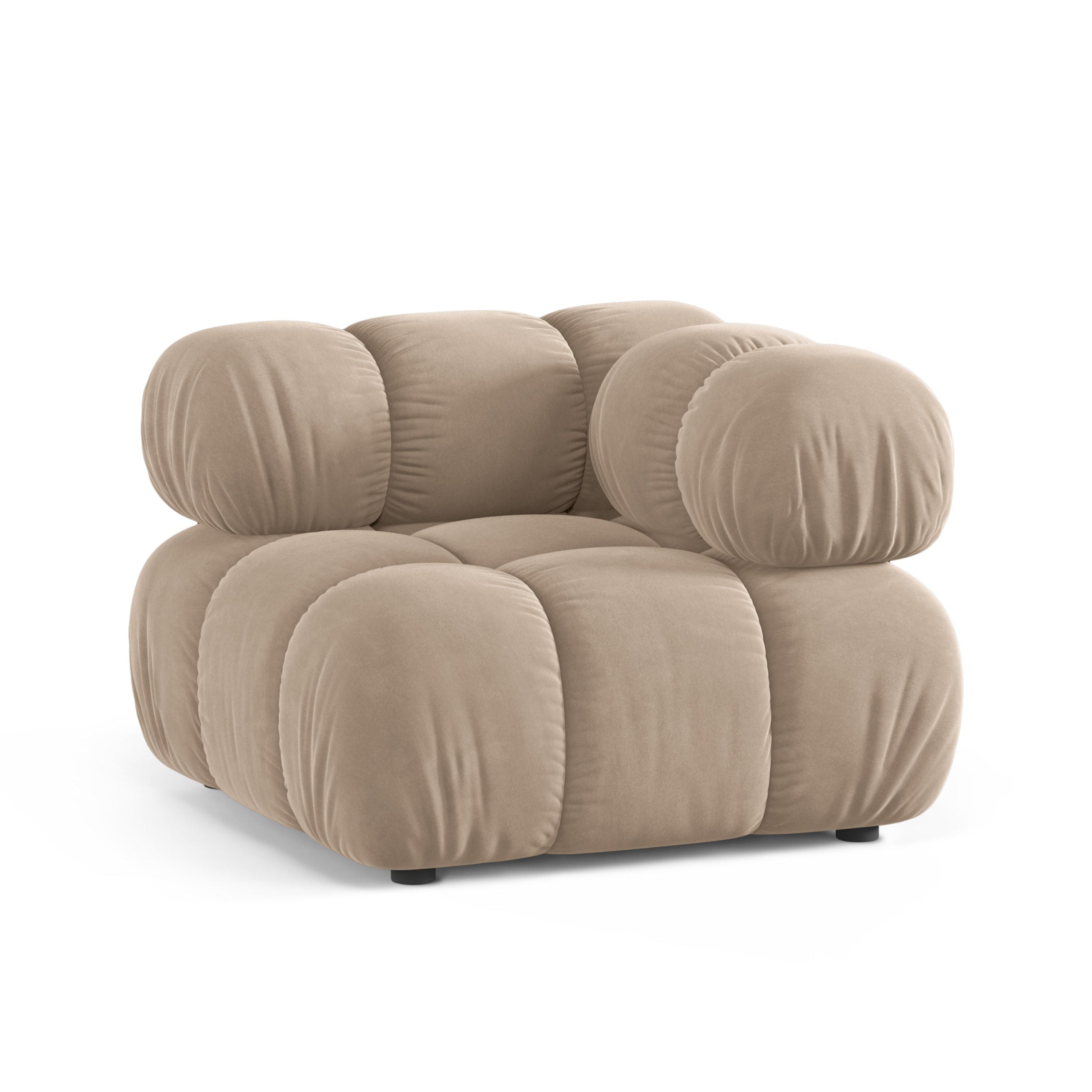 Modulaire bank BELLIS - hoekmodule in beige fluweel