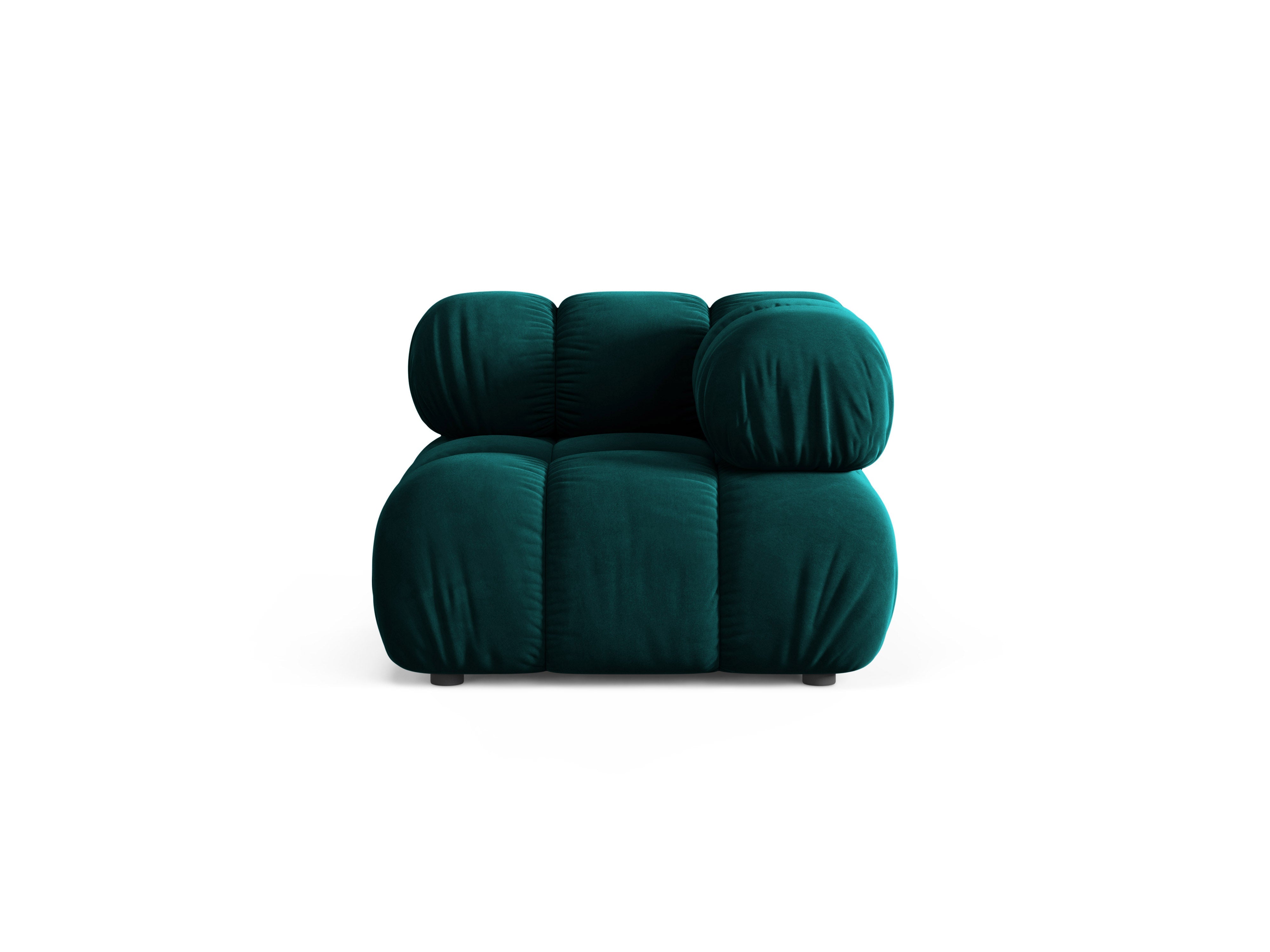 Modulaire bank BELLIS - diepe hoekmodule in petrol velours